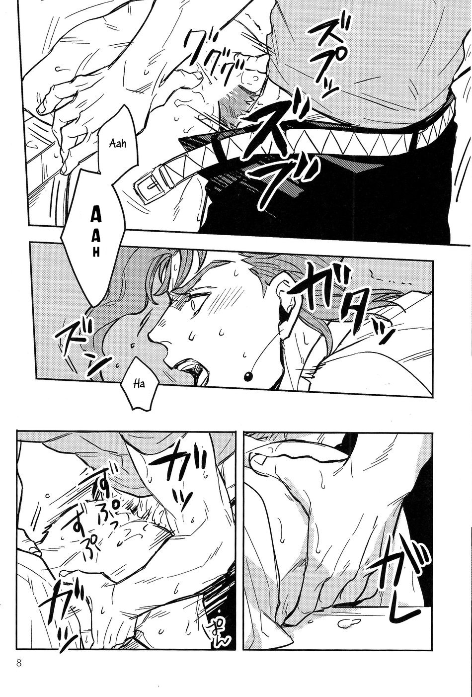 2boys anal_sex gay jojo's_bizarre_adventure jotaro_kujo kunifusa male male/male male_only male_penetrated male_penetrating_male muscular_male noriaki_kakyoin penetration stardust_crusaders unbuckled_belt yaoi