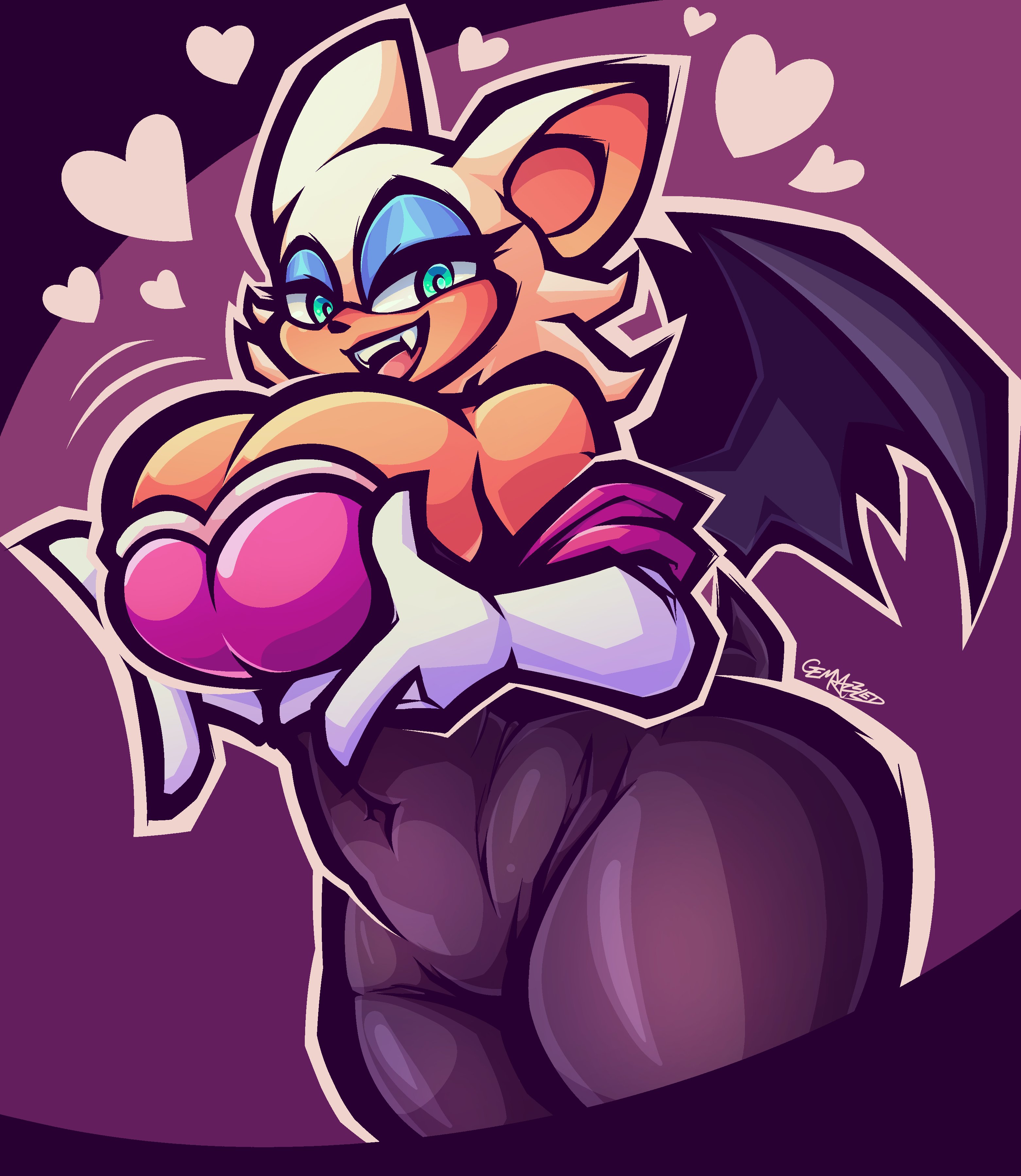 big breasts, curvy, gemrazzled, holding breast, huge breasts, rouge the bat, sega, sonic (series), sonic the hedgehog (series), tagme, thick thighs, tight clothing, voluptuous female