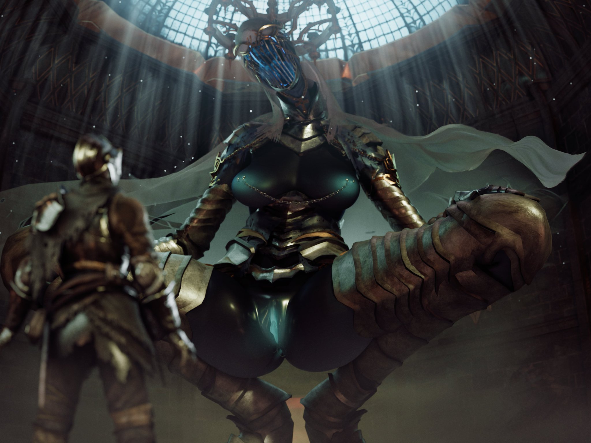 1boy, 1boy1girl, 1girls, 3d, 4:3, ashen one, big ass, big breasts, bigger female, breasts, bust, busty, chest, curvaceous, curvy, curvy figure, dancer of the boreal valley, dark souls, dark souls 3, dinoboy555, duo, female, fromsoftware, giantess, height difference, hips, hourglass figure, huge ass, huge breasts, large ass, large breasts, larger female, legs, macro, macro female, macro on micro, male, male/female, mature, mature female, mature male, micro male, micro on macro, shorter male, size difference, smaller male, straight, taller female, thick, thick hips, thick legs, thick thighs, thighs, voluptuous, waist, wide hips