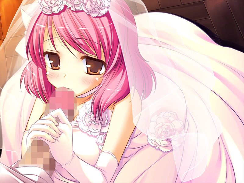 bridal_veil bride fellatio inugahora_an mochizuki_maho oral tagme tsunagaru_bangle wedding_dress