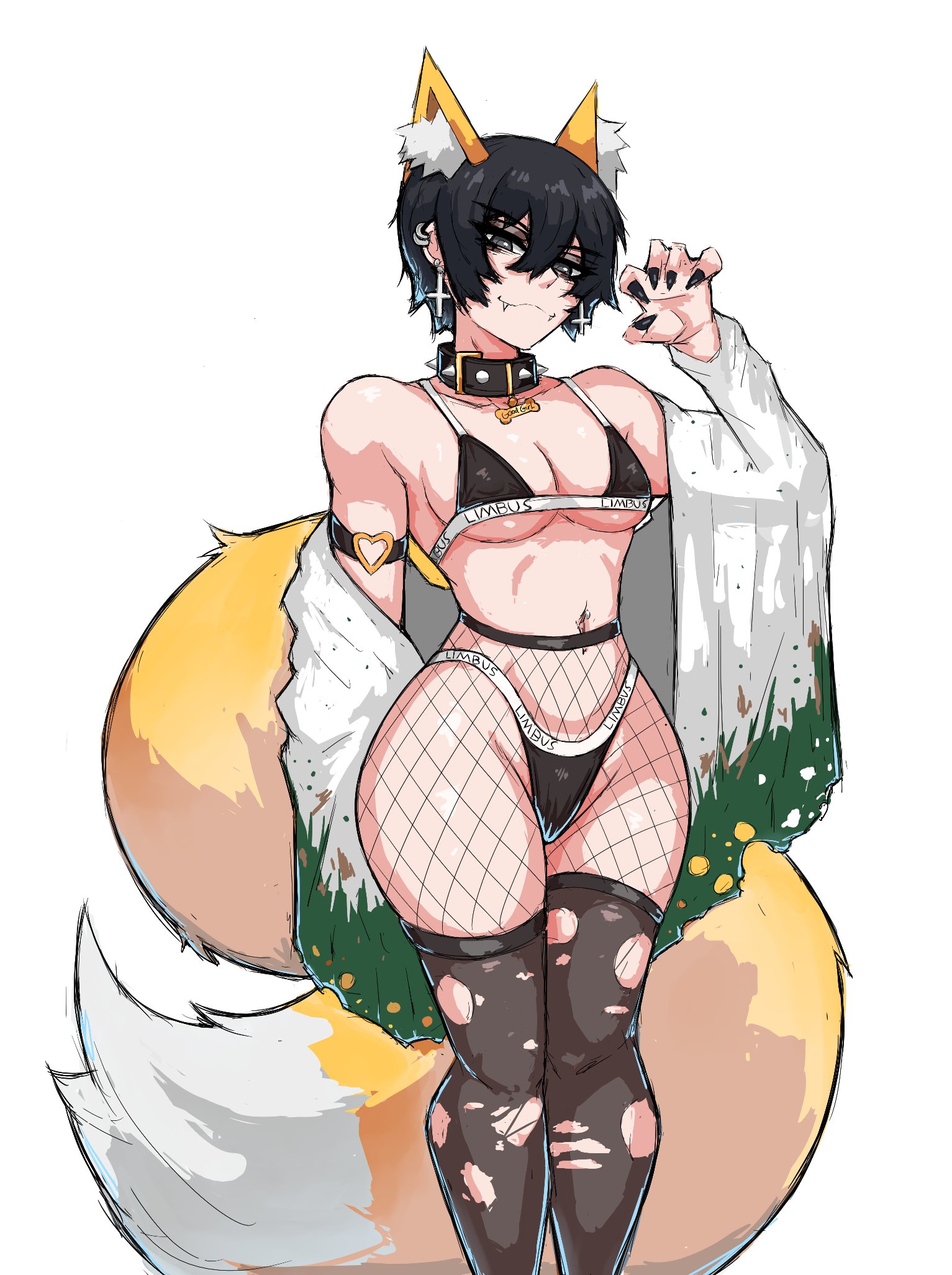 1girls, big breasts, breasts, female, female only, genderswap, limbus company, littleteze, project moon, revealing clothes, rule 63, skimpy, solo, solo female, standing, yi sang (limbus company)