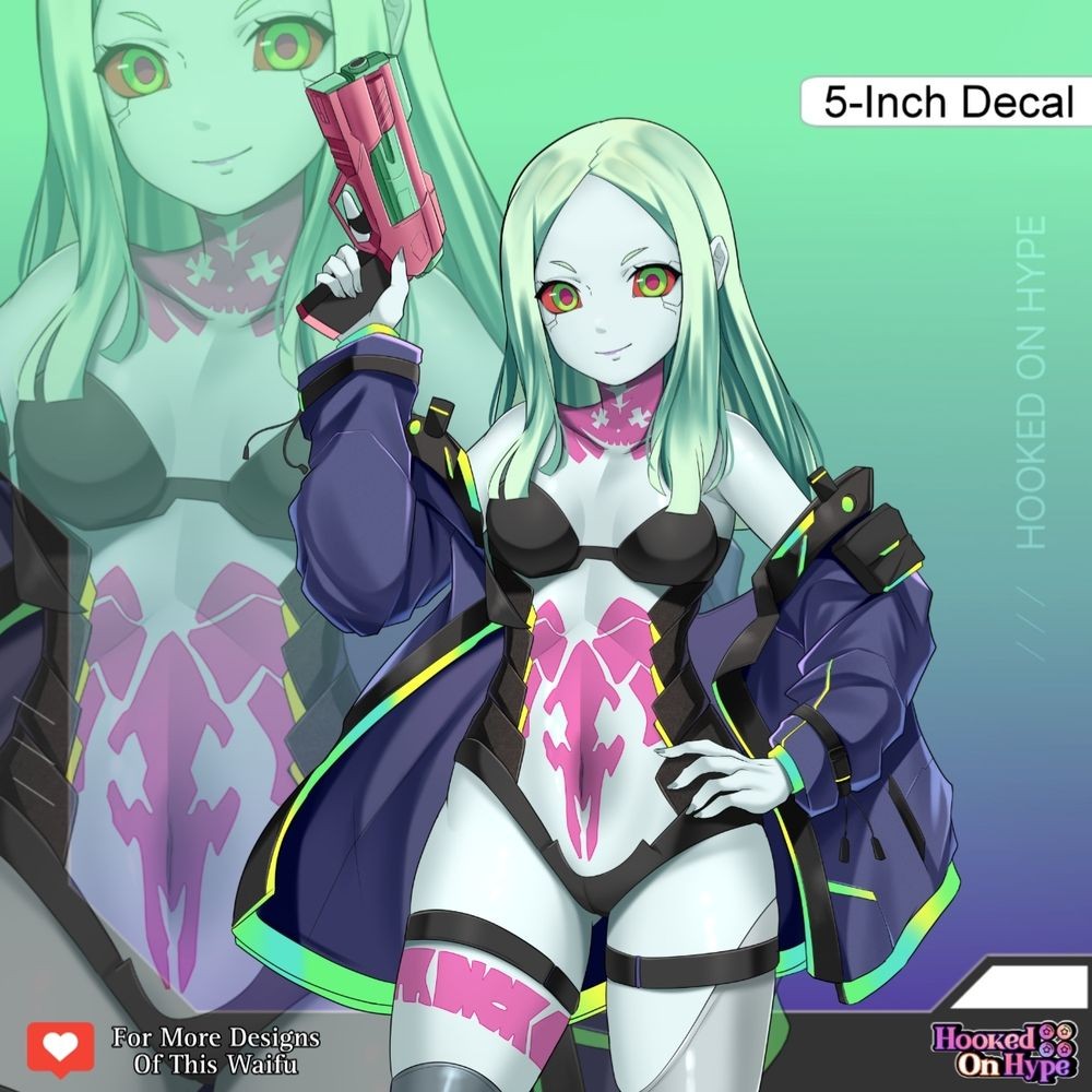 1girls, 2d, 2d (artwork), 2d artwork, arm up, bare belly, bare chest, bare hands, bare legs, bare midriff, bare navel, bare shoulders, bare skin, bare thighs, belly, belly button, blue background, blue coat, blue eyebrows, blue hair, blue jacket, blue skin, blue skinned female, blue-haired female, blue-skinned female, breasts, closed mouth smile, clothing, coat, collarbone, curvaceous, curvaceous body, curvaceous female, curvaceous figure, curvaceous hips, curvaceous thighs, curvy, curvy body, curvy female, curvy figure, curvy hips, curvy thighs, cyberpunk 2077, cyberpunk: edgerunners, digital, digital art, digital drawing, digital drawing (artwork), digital media, digital media (artwork), exposed belly, exposed chest, exposed legs, exposed midriff, exposed navel, exposed shoulders, exposed skin, exposed thighs, female, female focus, female only, fingernails, fingers, firearm, green background, green eyes, green-eyed female, groin, gun, hand up, handgun, high resolution, highres, hookedonhype, human, inguinal crease, inguinal ligament, jacket, lean figure, linea alba, long hair, looking at viewer, midriff, narrow waist, navel, nonsexual, open coat, open jacket, outerwear, pale skin, parted bangs, petite, petite body, petite breasts, petite female, petite girl, petite tits, rebecca (edgerunners), shoulders, sidelocks, simple background, slender body, slender waist, slim waist, small breast, small breasts, smile, smiley face, smiling, smiling at viewer, smirk, solo, standing, stomach, thick thighs, thigh gap, thighband, thighs, tiny breasts, turquoise eyebrows, turquoise hair, turquoise-haired female, upper body, weapon, wide hips