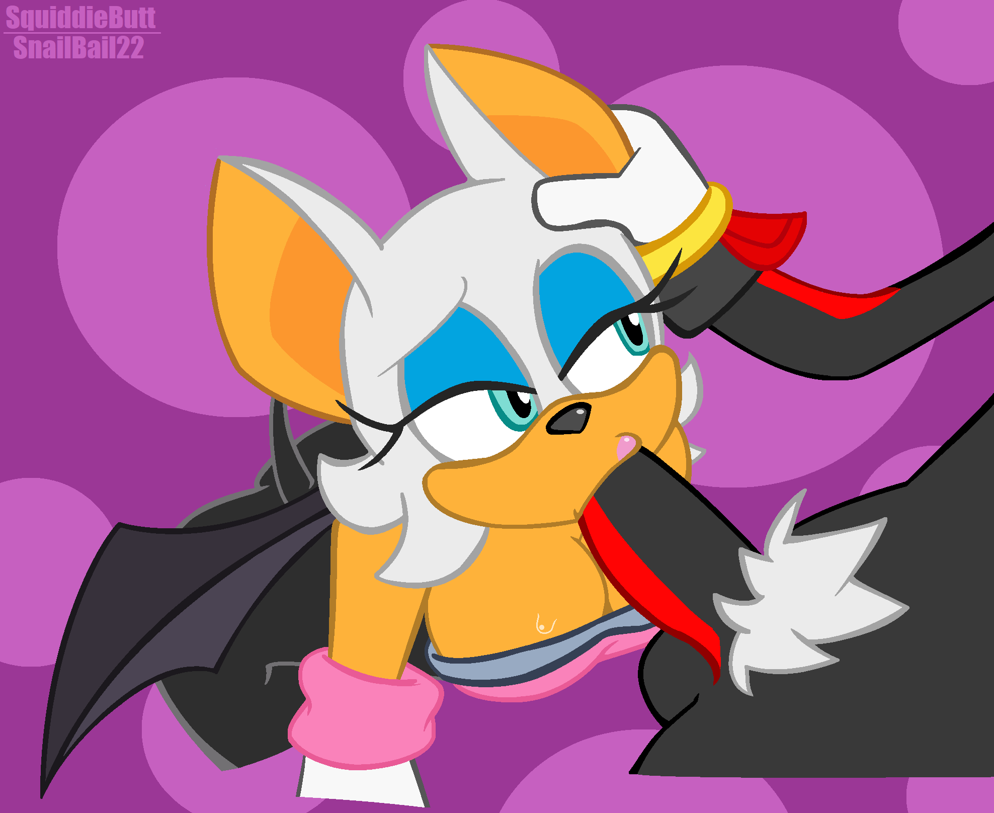 anthro ass bat bedroom_eyes breasts cleavage clothed clothing duo eulipotyphlan fellatio female genitals hedgehog hi_res lipstick makeup male male/female mammal narrowed_eyes oral penile penis pubes rouge_the_bat seductive sega sex shadow_the_hedgehog snailbail22 sonic_(series) sonic_the_hedgehog_(series) sucking