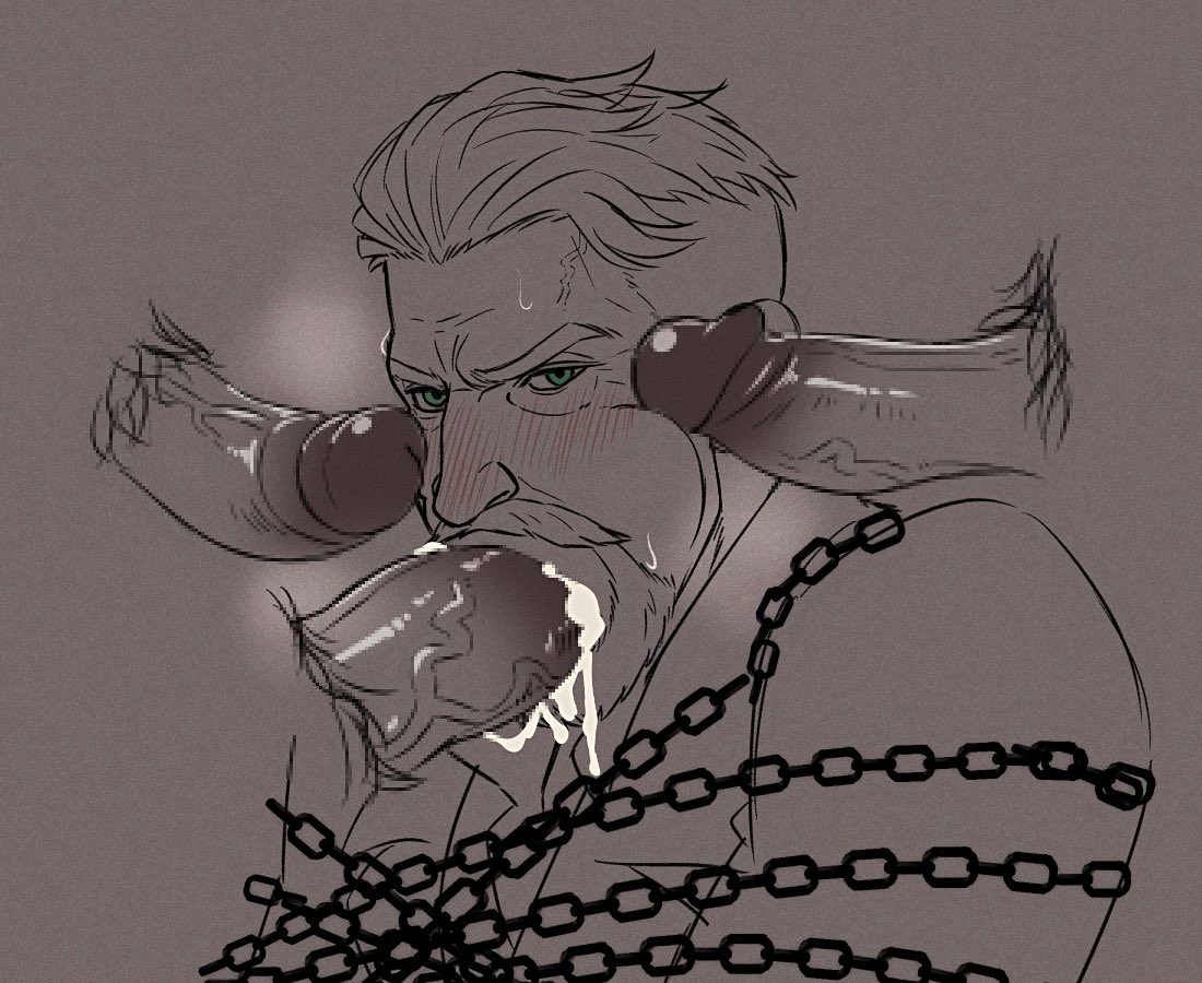 4boys bara blowjob chains dead_by_daylight male_focus male_only restrained smithswhc vittorio_toscano