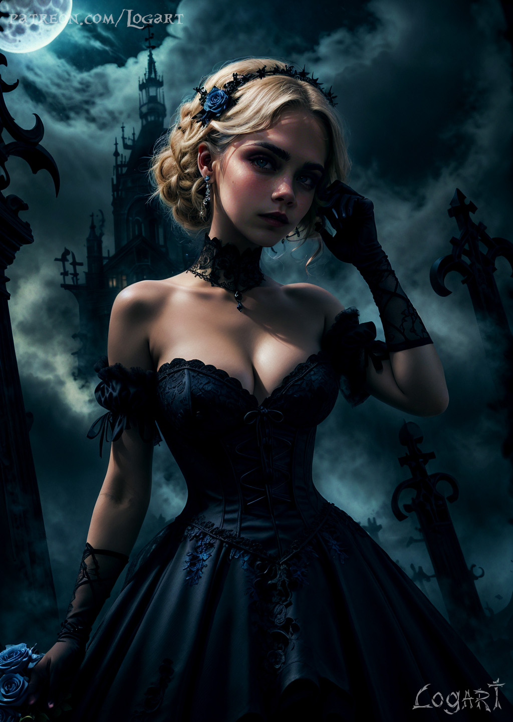 1girls actress ai_generated big_breasts blonde_hair bride cara_delevingne celebrity cleavage corset detailed female female_only flower goth goth_bride goth_girl gothic graveyard high_quality hourglass_figure hyperrealistic leak leaked logart real_person seductive sensitive solo stable_diffusion wedding_dress