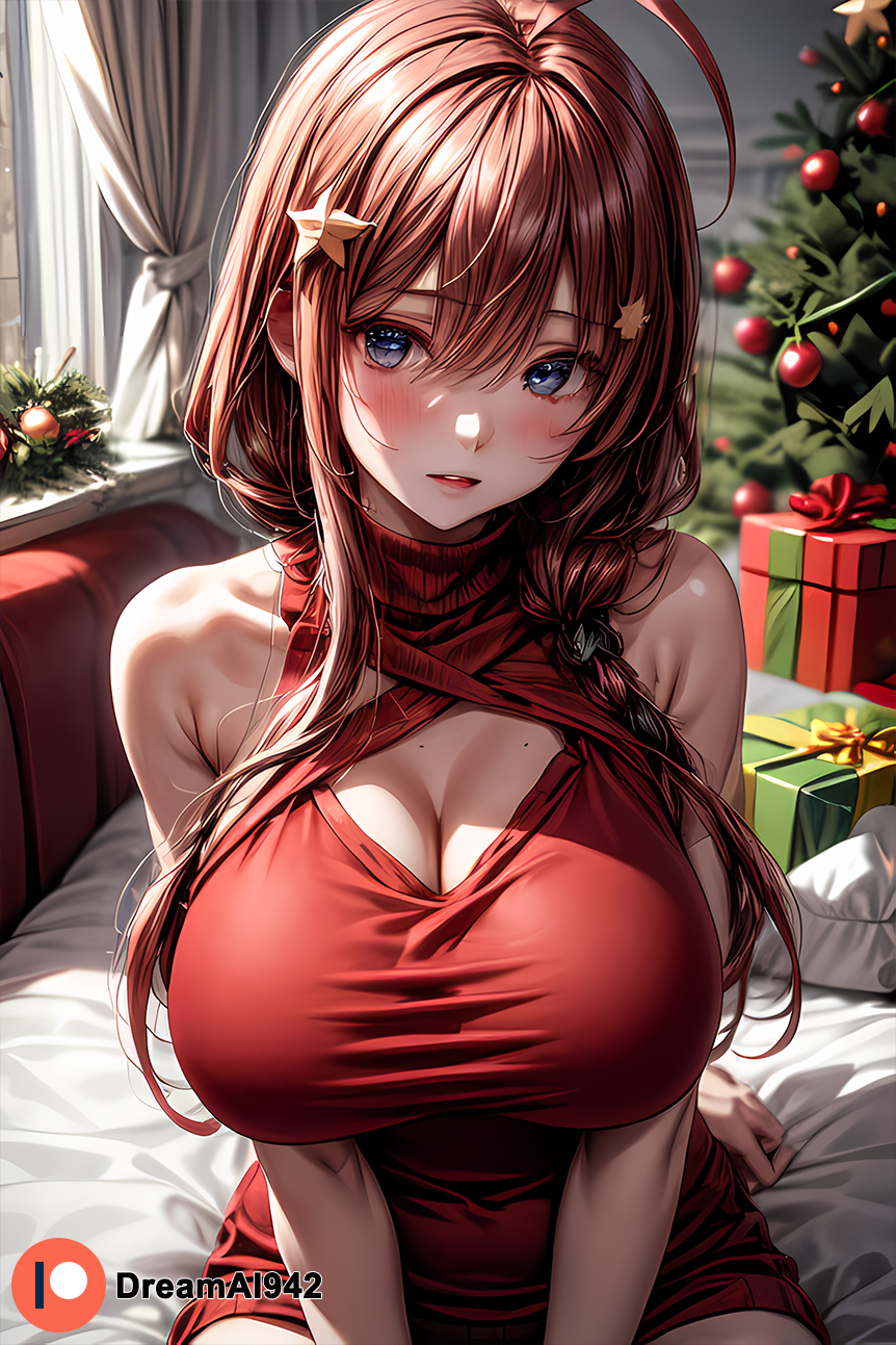 1girls after_sex ai_generated bed christmas cum cum_in_pussy cum_on_body cum_on_breasts dreamai942 female female_only girl go-toubun_no_hanayome hi_res high_resolution highres large_ass large_breasts nakano_itsuki nude nude_female pussy pussy_juice solo