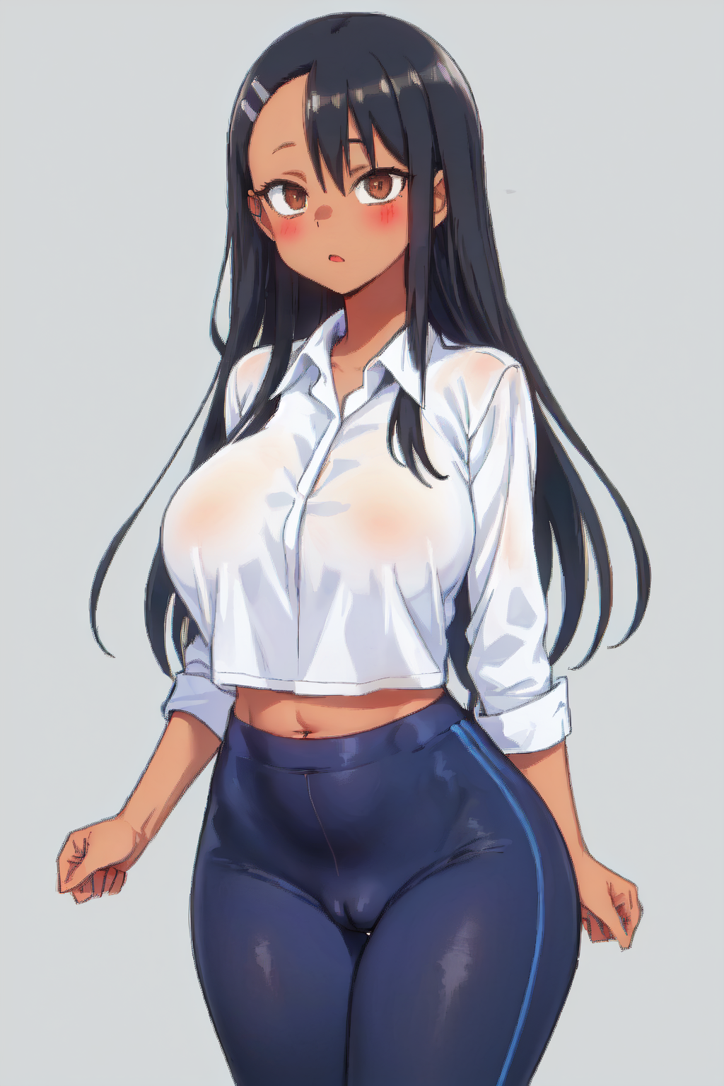 1girls, ai generated, big breasts, black hair, breasts, brown eyes, female, female only, hayase nagatoro, huge breasts, looking at viewer, please don't bully me, nagatoro, unknown artist, wide hips