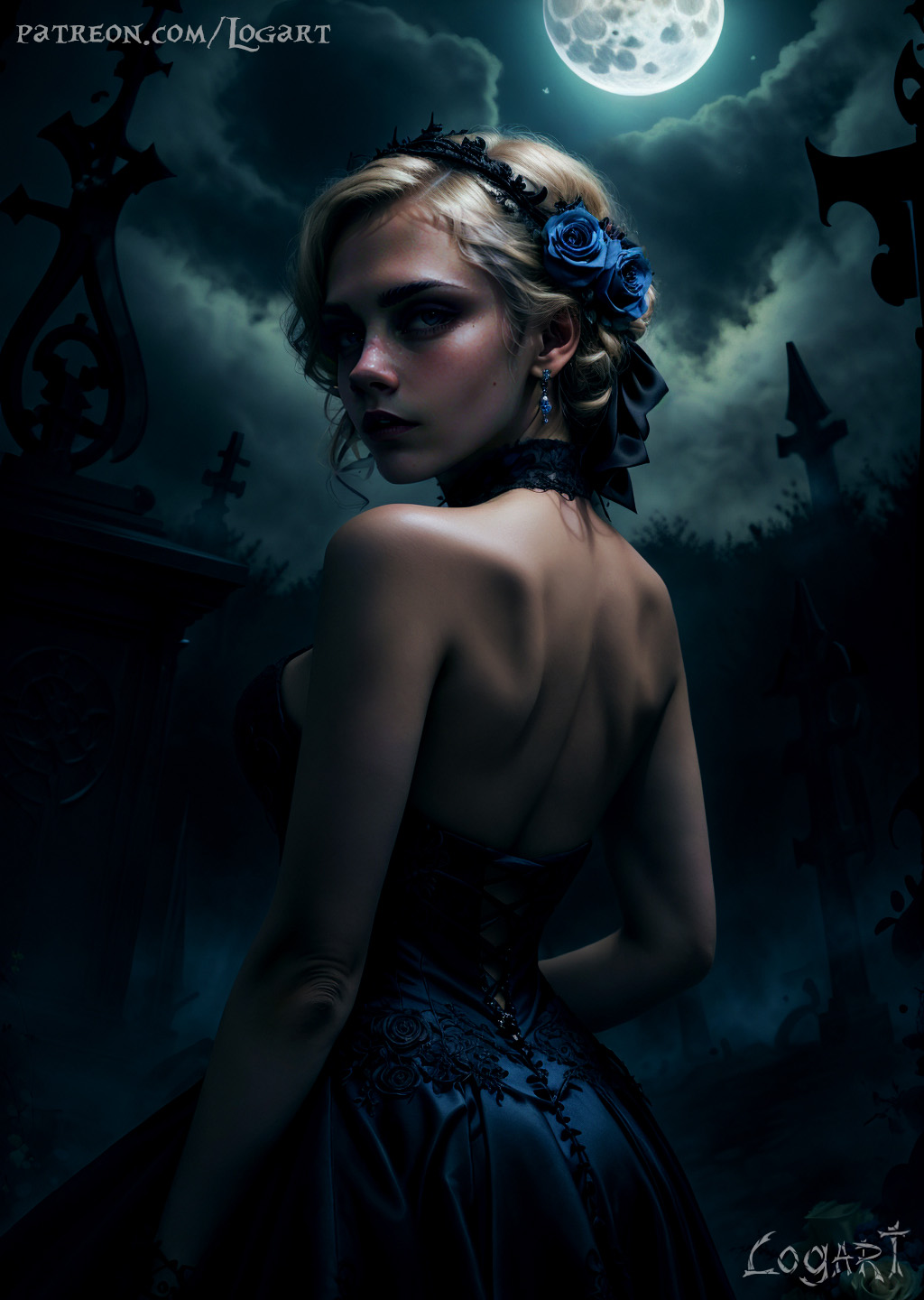 1girls actress ai_generated big_breasts blonde_hair bride cara_delevingne celebrity cleavage corset detailed female female_only flower goth goth_bride goth_girl gothic graveyard high_quality hourglass_figure hyperrealistic leak leaked logart real_person seductive sensitive solo stable_diffusion wedding_dress