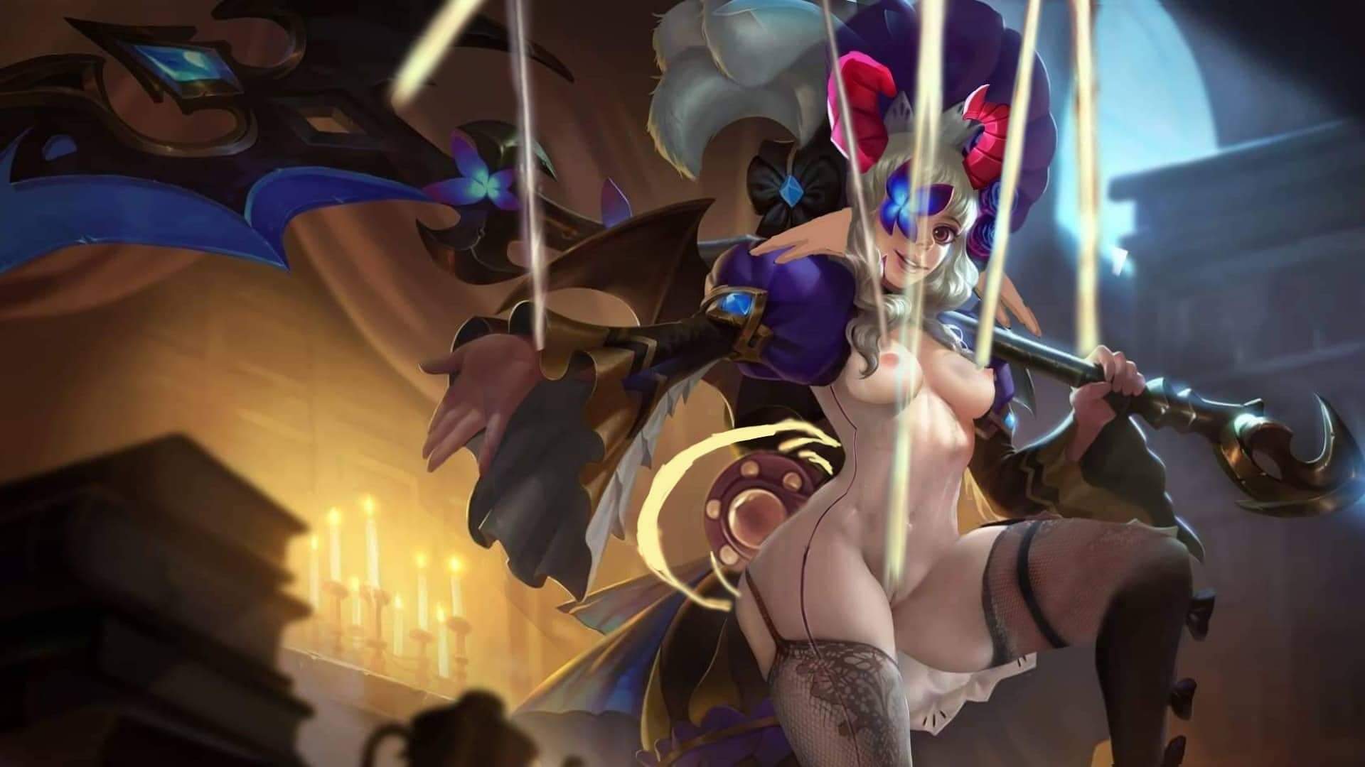 angela_(mobile_legends) chang'e_(mobile_legends) conjoined fusion mobile_legends mobile_legends:_bang_bang nude nudist ruby_(mobile_legends)