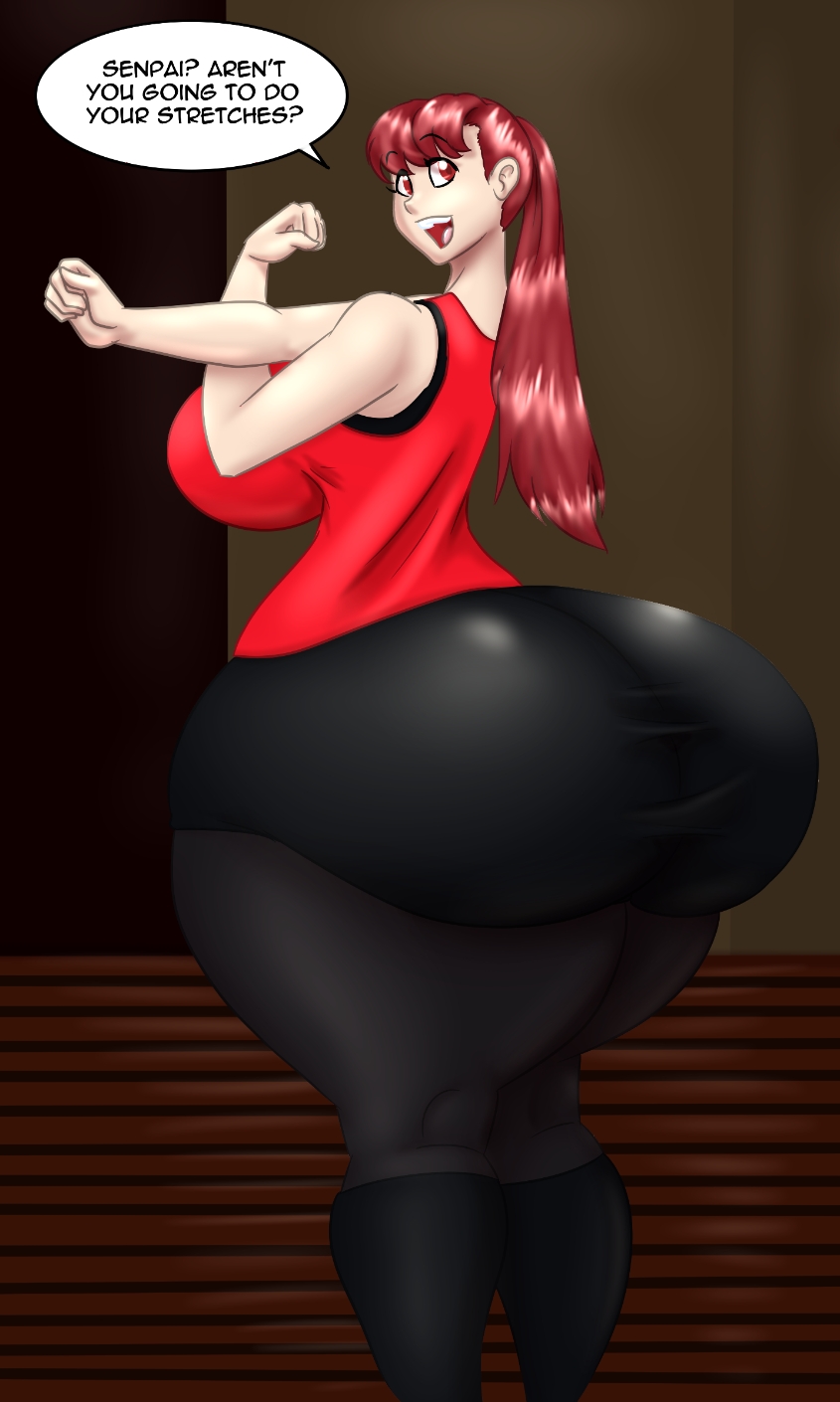 1girls, ass, big ass, big breasts, breasts, bubble ass, bubble butt, edit, female, gigantic ass, gigantic breasts, huge ass, huge breasts, hyper, kasumi yoshizawa, marauder6272, persona, persona 5, persona 5 royal, plump, red hair, solo, sumire yoshizawa, text, thick thighs