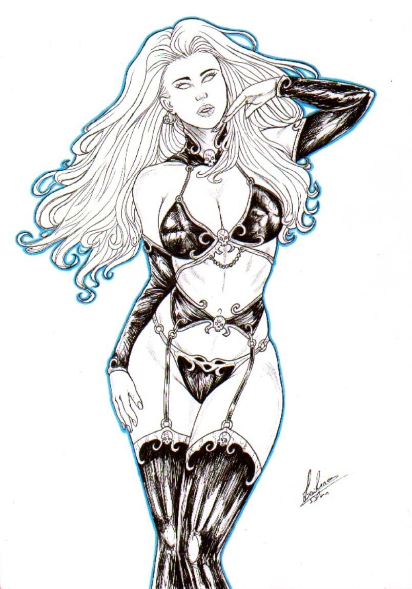 1girls chaos_comics coffin_comics curvaceous curvy_female curvy_figure death_(personification) ed_benes_studio grim_reaper huge_breasts lady_death latex_gloves latex_thighhighs long_hair looking_at_viewer queen_of_the_dead seductive_look voluptuous voluptuous_female white_hair