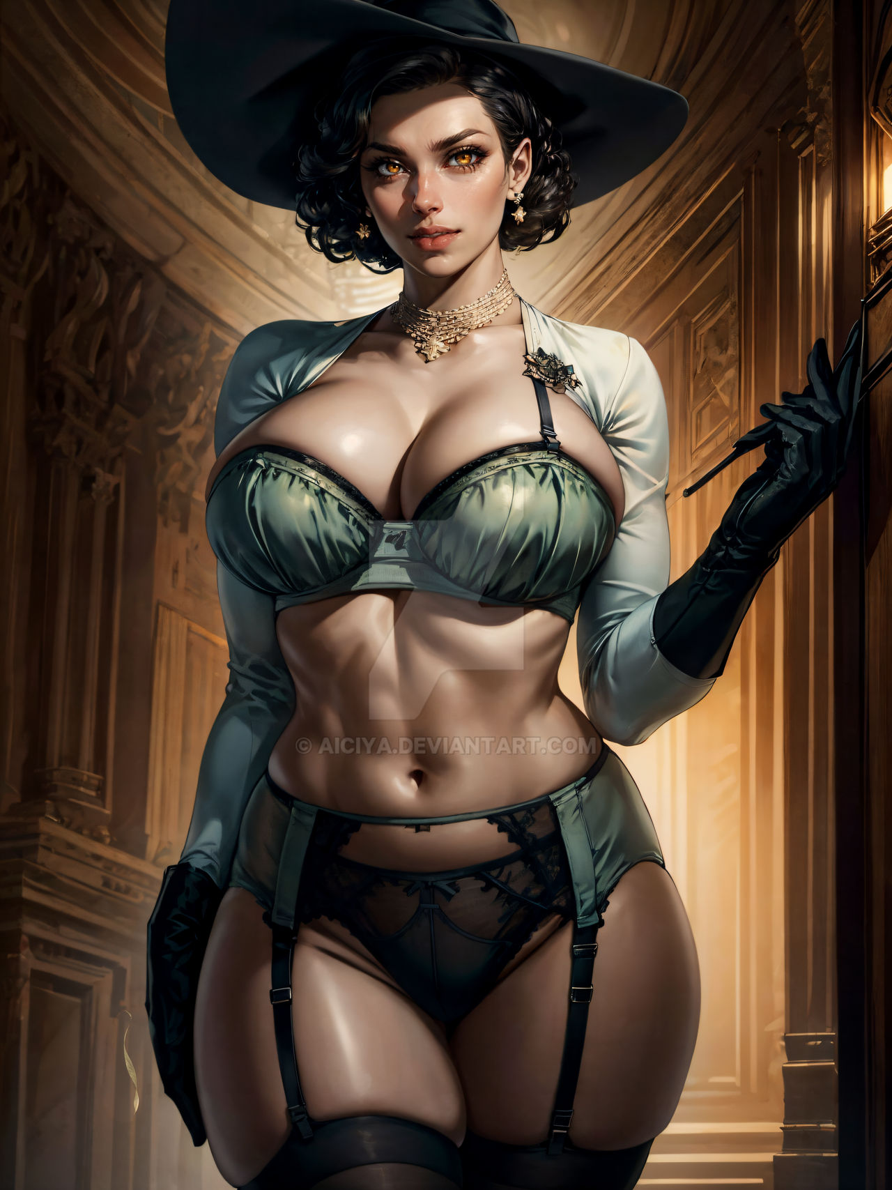 1girls, ai generated, aiciya, alcina dimitrescu, ass, athletic, athletic female, big ass, big breasts, black hair, breasts, cameltoe, capcom, curvy, earrings, female, female focus, female only, jewelry, large breasts, light skin, light-skinned female, looking at viewer, pale skin, pale-skinned female, pussy, resident evil, resident evil 8: village, short hair, skindentation, solo, solo female, solo focus, stable diffusion, thick thighs, upper body