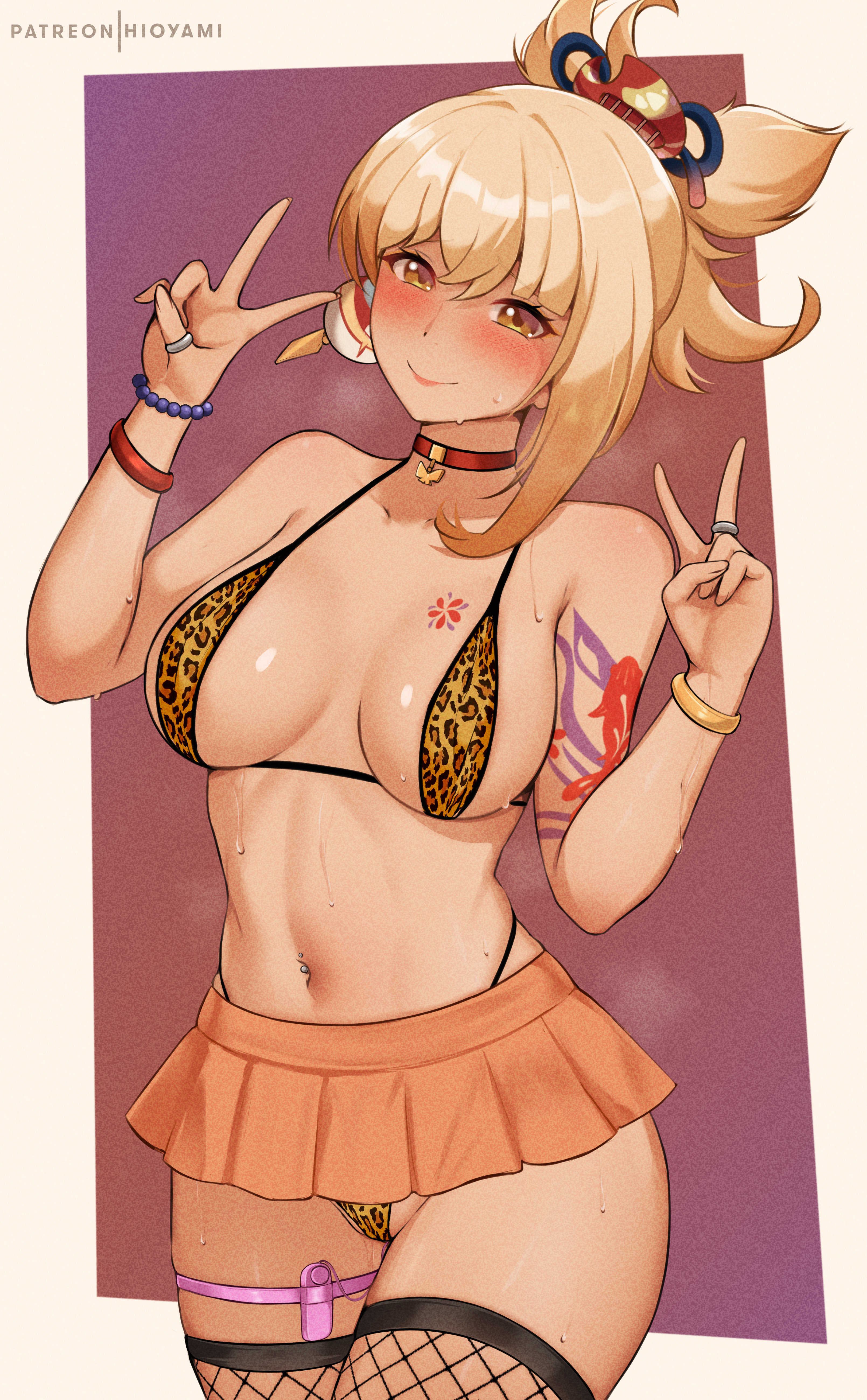 1girls, absurd res, alternate version available, breasts, curvaceous, curvy female, curvy figure, female, female focus, female only, genshin impact, hioyami, huge breasts, looking at viewer, navel piercing, seductive look, voluptuous, voluptuous female, yoimiya (genshin impact)