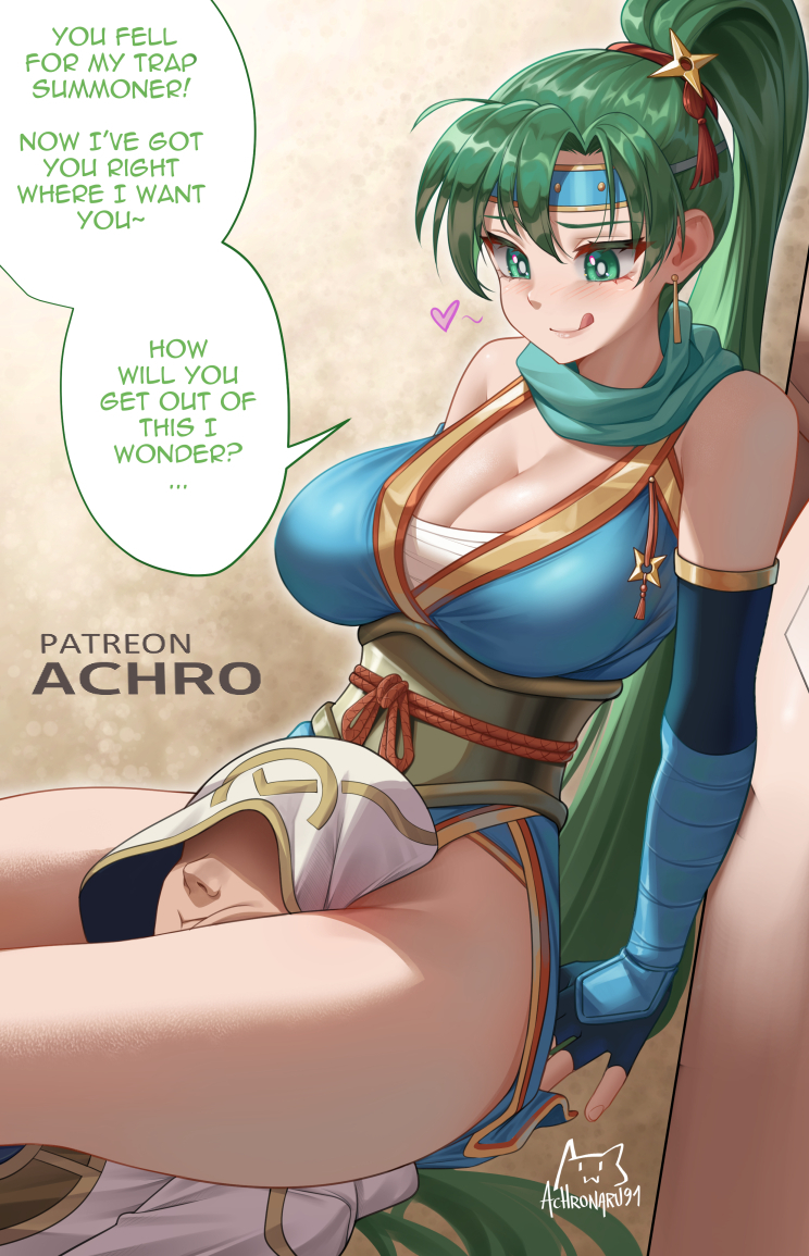 fire_emblem fire_emblem:_the_blazing_blade flashing green_hair leg_lock leg_locked lyn_(fire_emblem)