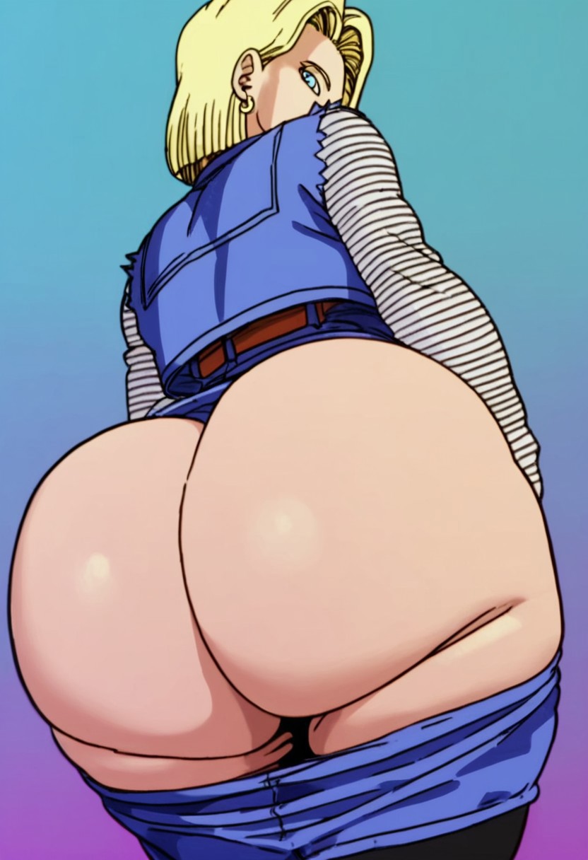 ai_generated android android_18 ass ass ass_focus ass_up big_ass big_butt black_skirt blonde_female blonde_hair blue_eyes bubble_ass bubble_butt denim denim_clothing denim_jacket denim_skirt dragon_ball dragon_ball_z dumptruck_ass dumptruck_butt fat_ass fat_butt female female_only zeca997