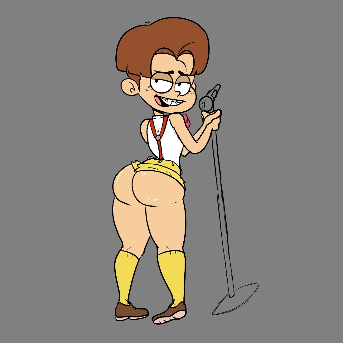 big_ass big_butt brown_hair femboy lane_loud luan_loud nickelodeon rule_63 sl0th the_loud_house