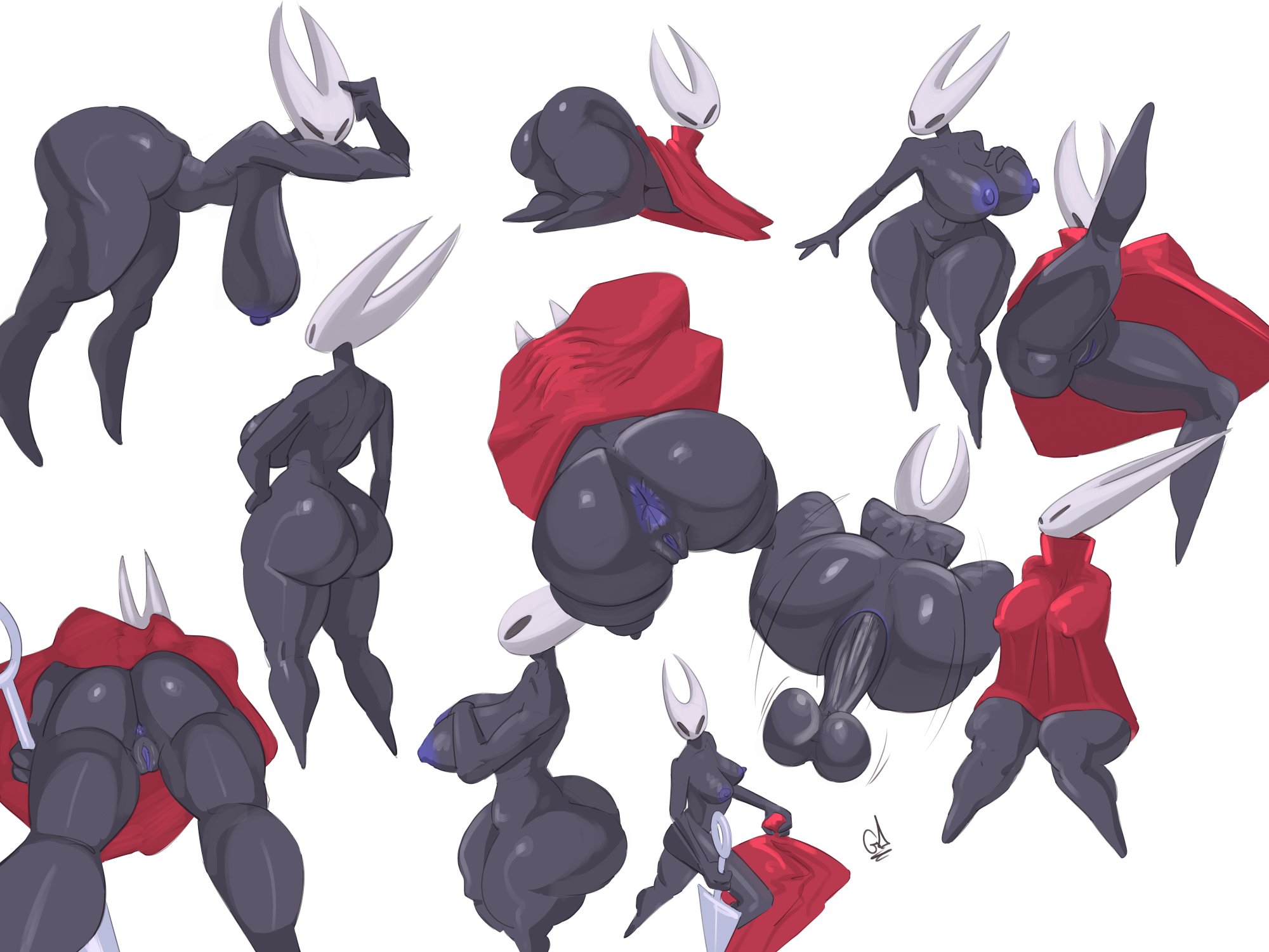 1boy, 1girls, alternate body type, anal, anal sex, anus, ass, ass focus, big ass, big butt, breasts, bubble ass, bubble butt, duplicate, female, female focus, gobsmacker, hollow knight, hornet (hollow knight), large ass, large breasts, large butt, male, repost, solo, solo female, solo focus
