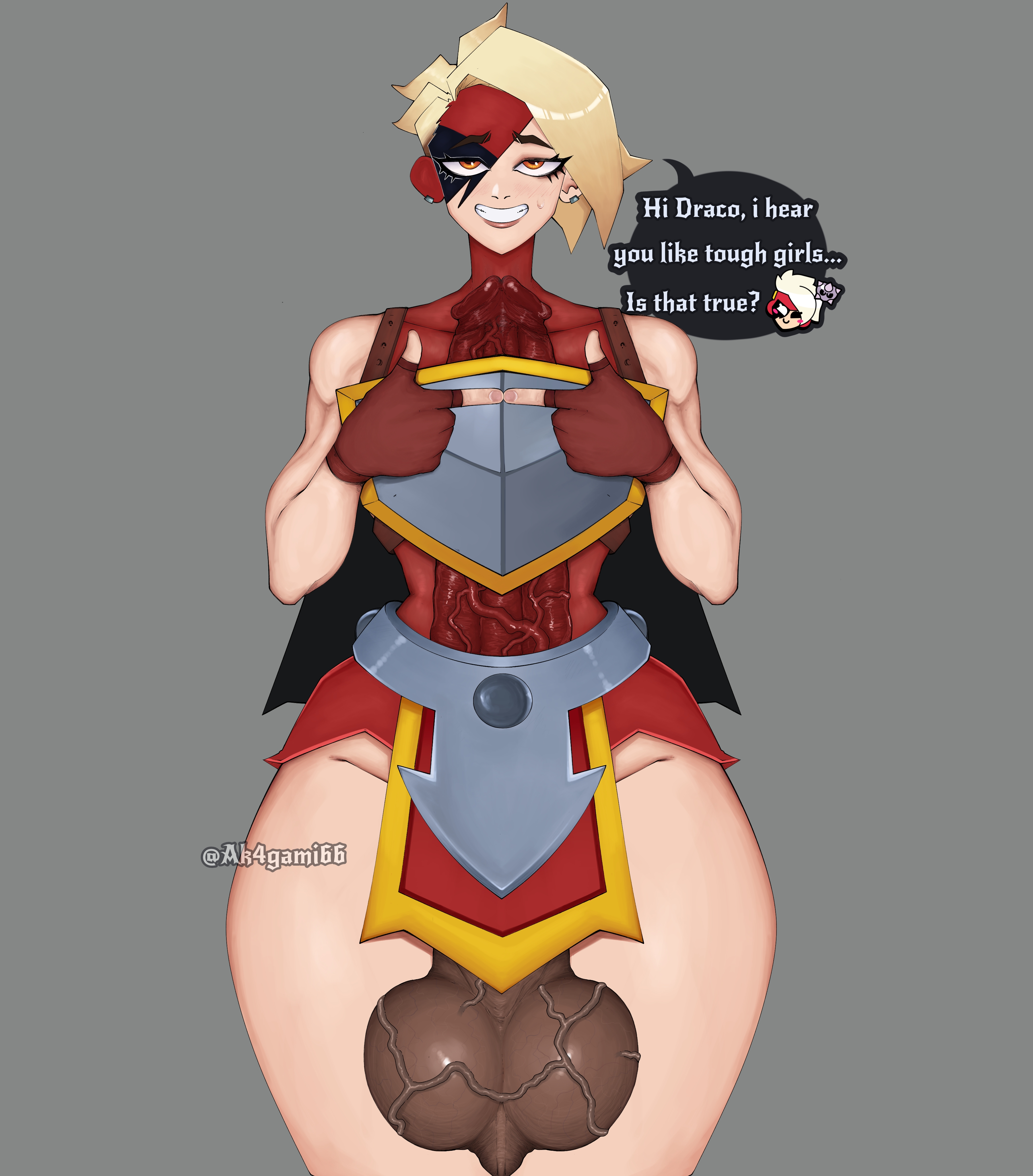 1futa, ak4gami66, akagami66, balls, big balls, big penis, brawl stars, erection, futanari, intersex, lumi (brawl stars), penis, solo, supercell