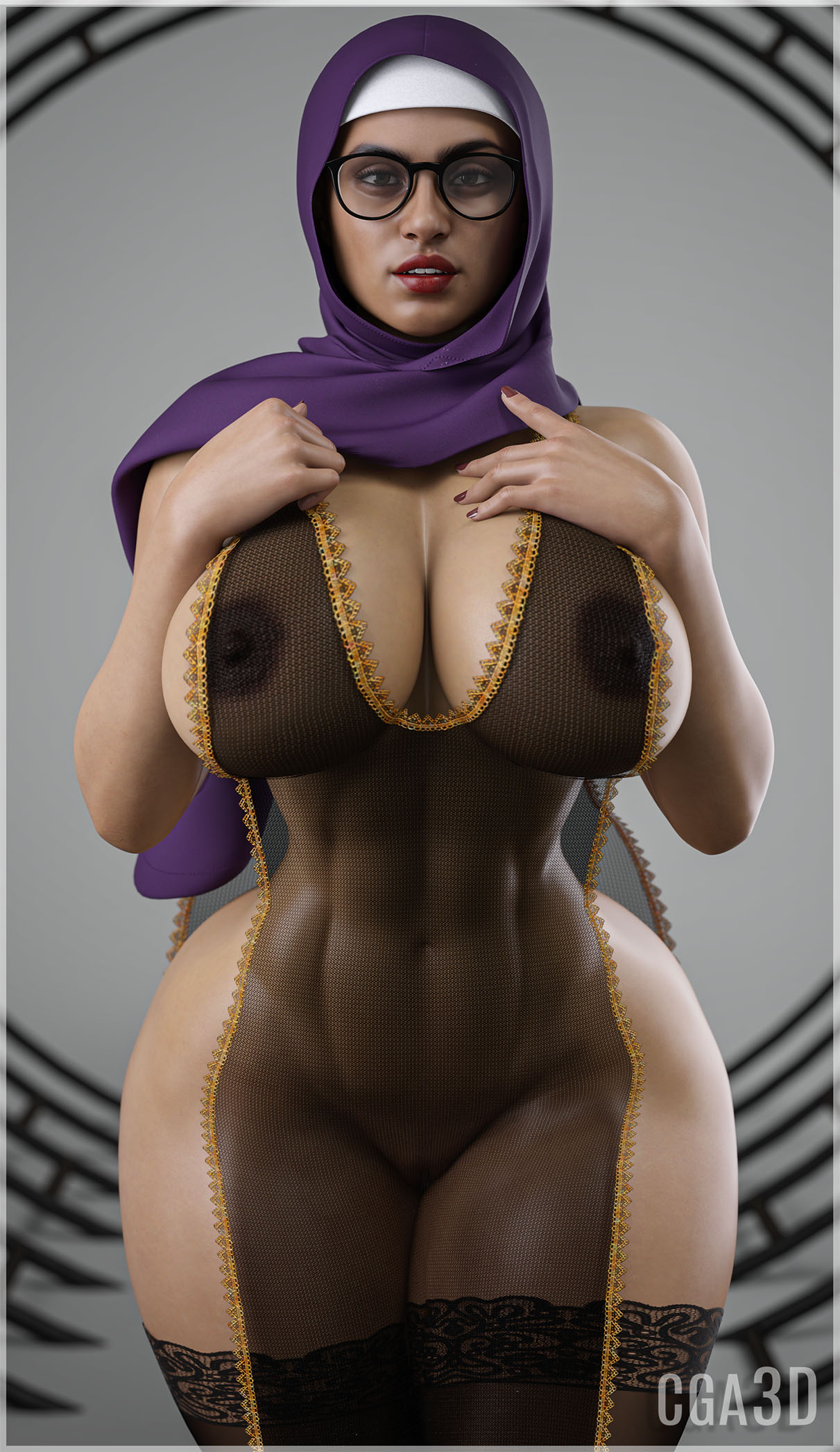 1girls, 3d, abs, ass, big ass, big breasts, bikini, black hair, breasts, bust, busty, cga3d, curvaceous, curvy, curvy figure, dark skin, dark-skinned female, erotichris, female, female focus, female only, hijab, hips, hourglass figure, large breasts, legs, mature, mature female, mia khalifa, mialifa (cga3d), muscular, muscular female, original character, parody, slim waist, solo, solo female, thick, thick hips, thick legs, thick thighs, thighs, top heavy, voluptuous, waist, wide hips
