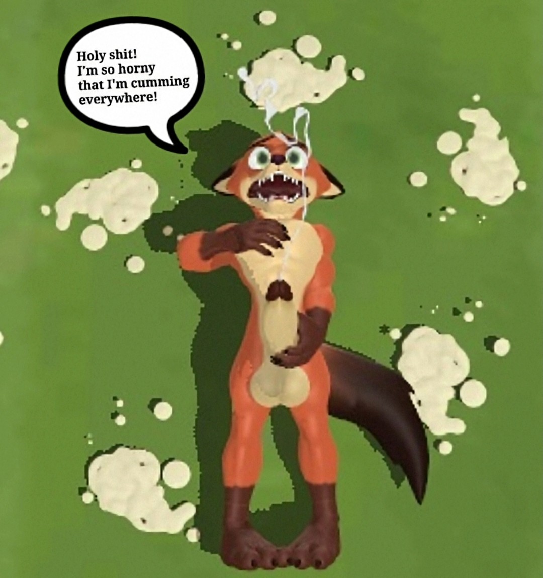 anthro anthro_fox balls cumming disney fox furry grass kemboar_(artist) male masturbation muscles muscular muscular_male naked nick_wilde nudity park penis porn public speech_bubble text zootopia