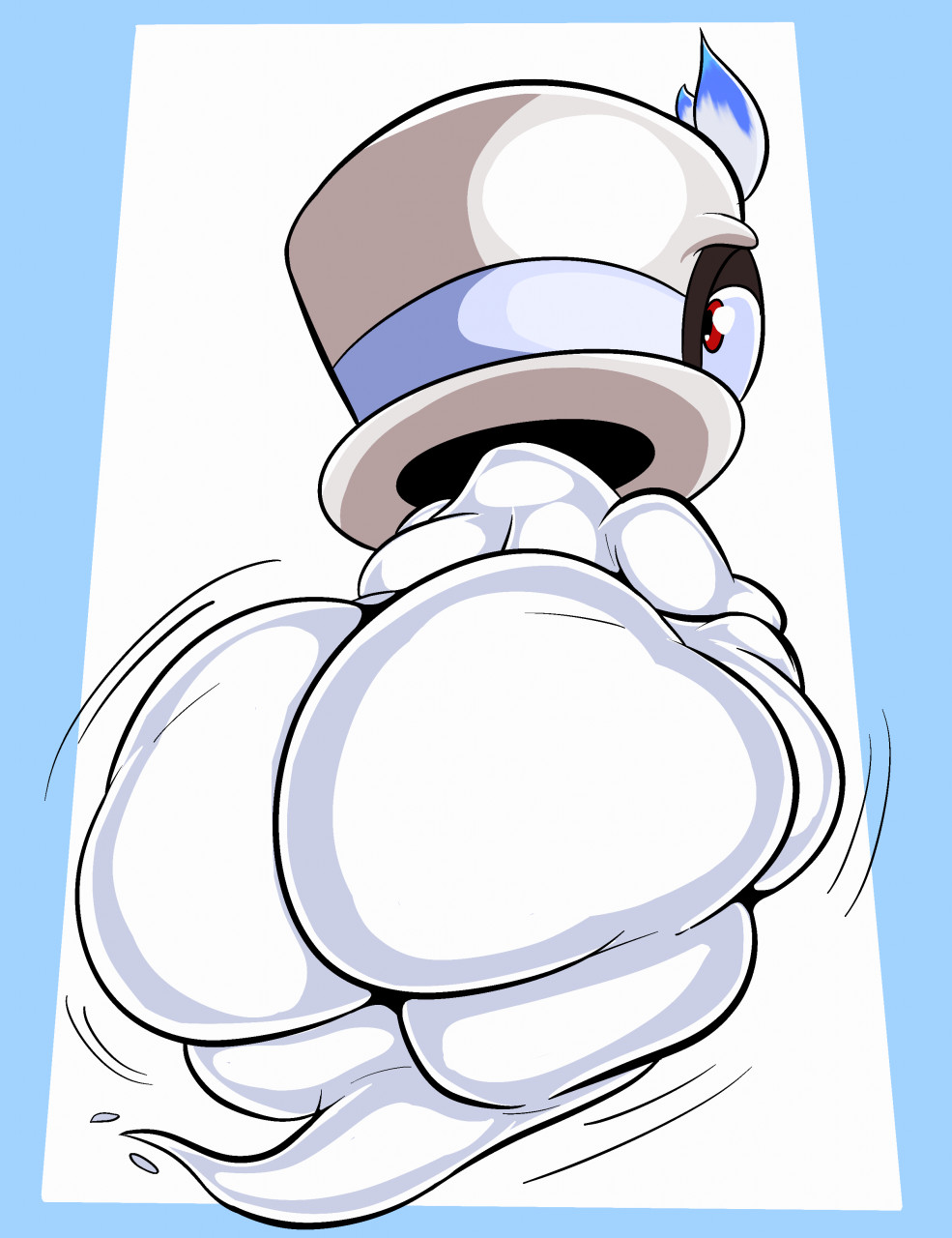 anthro, ass, big ass, bubble ass, cappy (mario), chubby, floating, huge ass, hyper, hyper ass, hyper butt, jiggling ass, looking at viewer, looking back, male, male only, mario (series), nintendo, solo, super mario odyssey, tail, tepigfan101, thick thighs, thighs