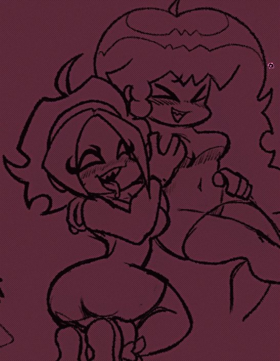 arm_around_partner breast_grab breast_squeeze breasts cheating cheating_girlfriend chubby cuckold friday_night_funkin girlfriend_(friday_night_funkin) grabbing_another's_breast grabbing_breasts grabbing_from_behind hand_on_hip heart looking_at_another nene_(newgrounds) newgrounds ntr red_dress saliva saliva_string saliva_trail sketch thick_thighs triaaa wide_hips yuri