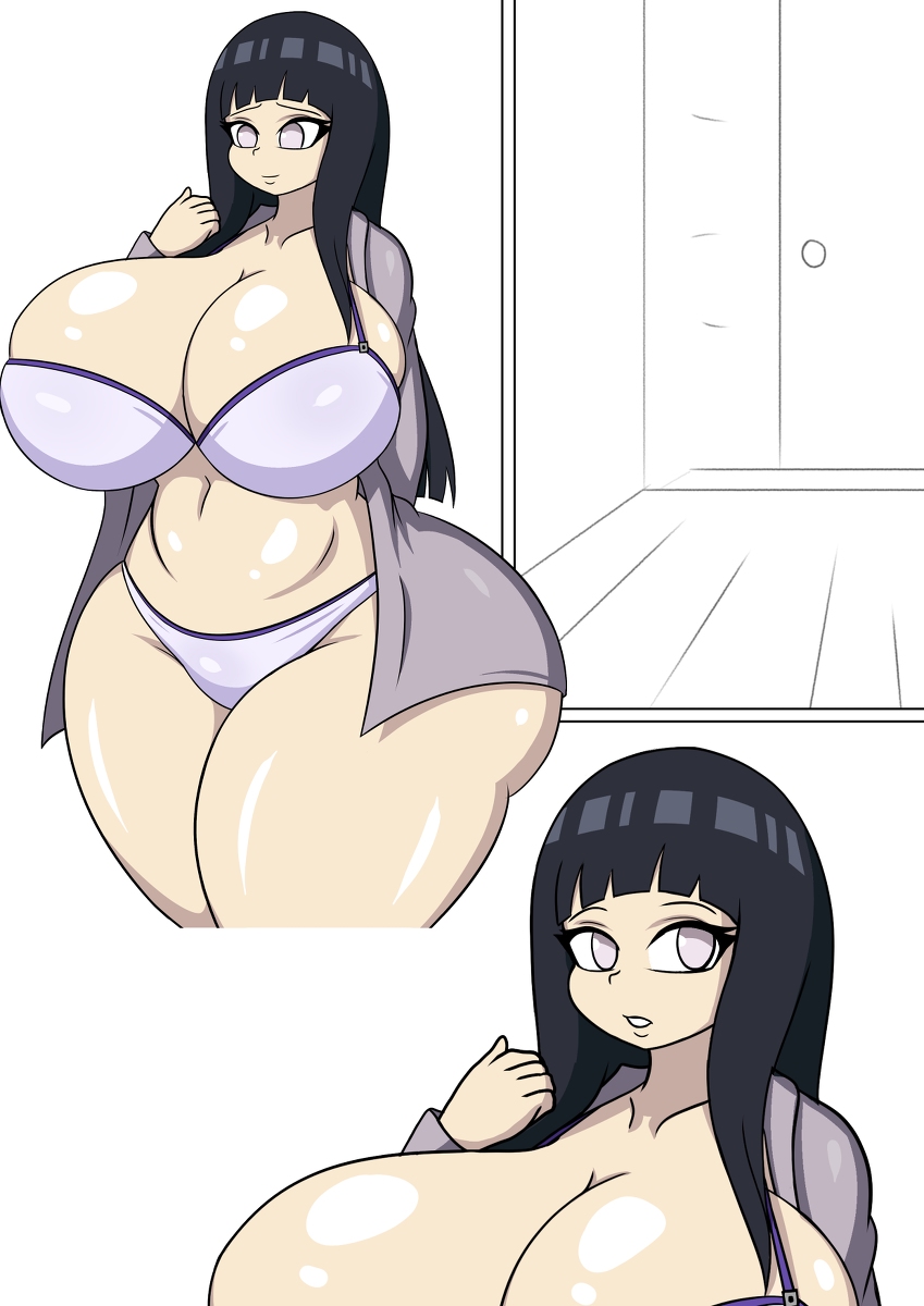 big breasts, black hair, breasts, curvy, dibuctor, female, female only, hyuuga hinata, naruto, naruto (series), voluptuous