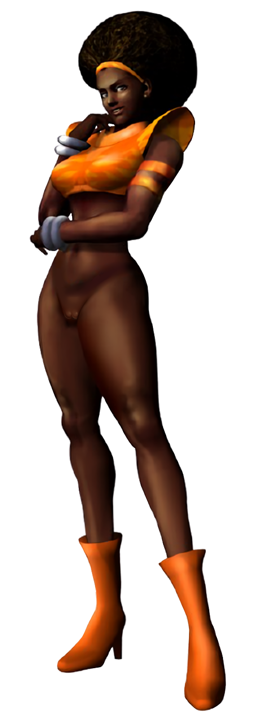 afro black_body boots bottomless casual_nudity dark_skin edit f-zero hourglass_figure kate_alen nude_filter official_art official_artwork_edit paheal pussy tagme vagina