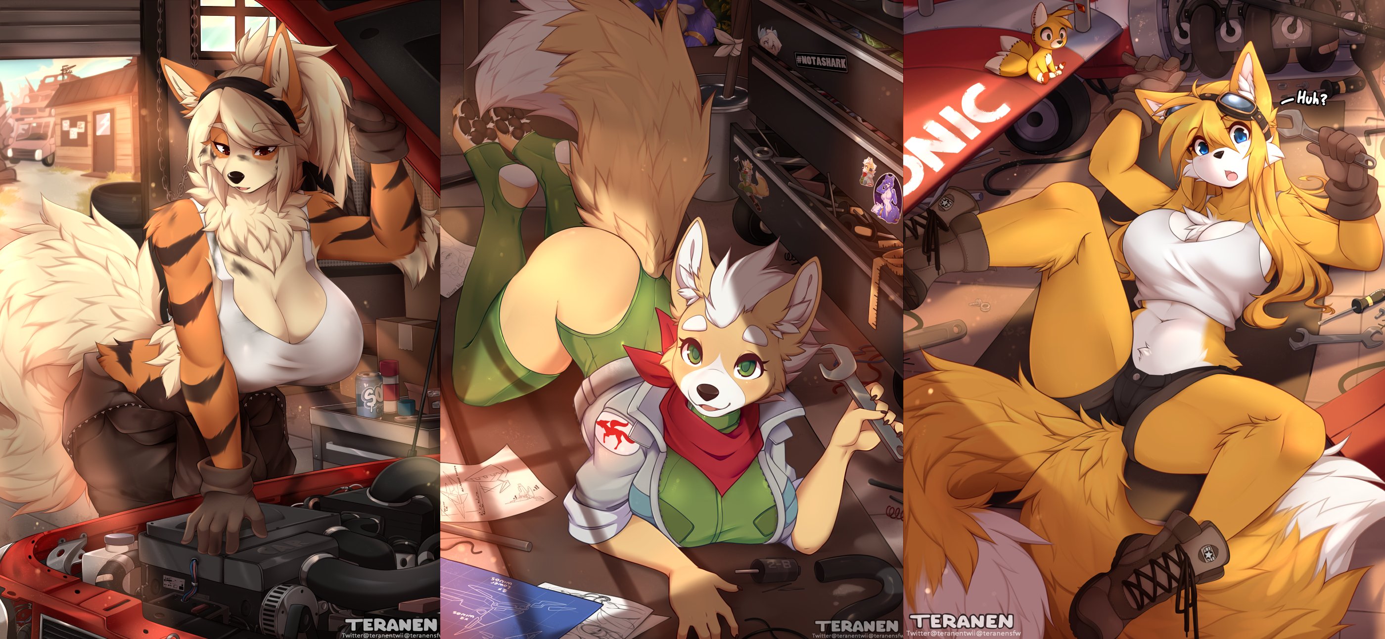arcanine, ass, big ass, big breasts, breasts, bubble ass, bubble butt, female, fox mccloud, furry, huge ass, pokemon, rule 63, sega, sonic (series), star fox, tails the fox, teranen, thick thighs, wide hips