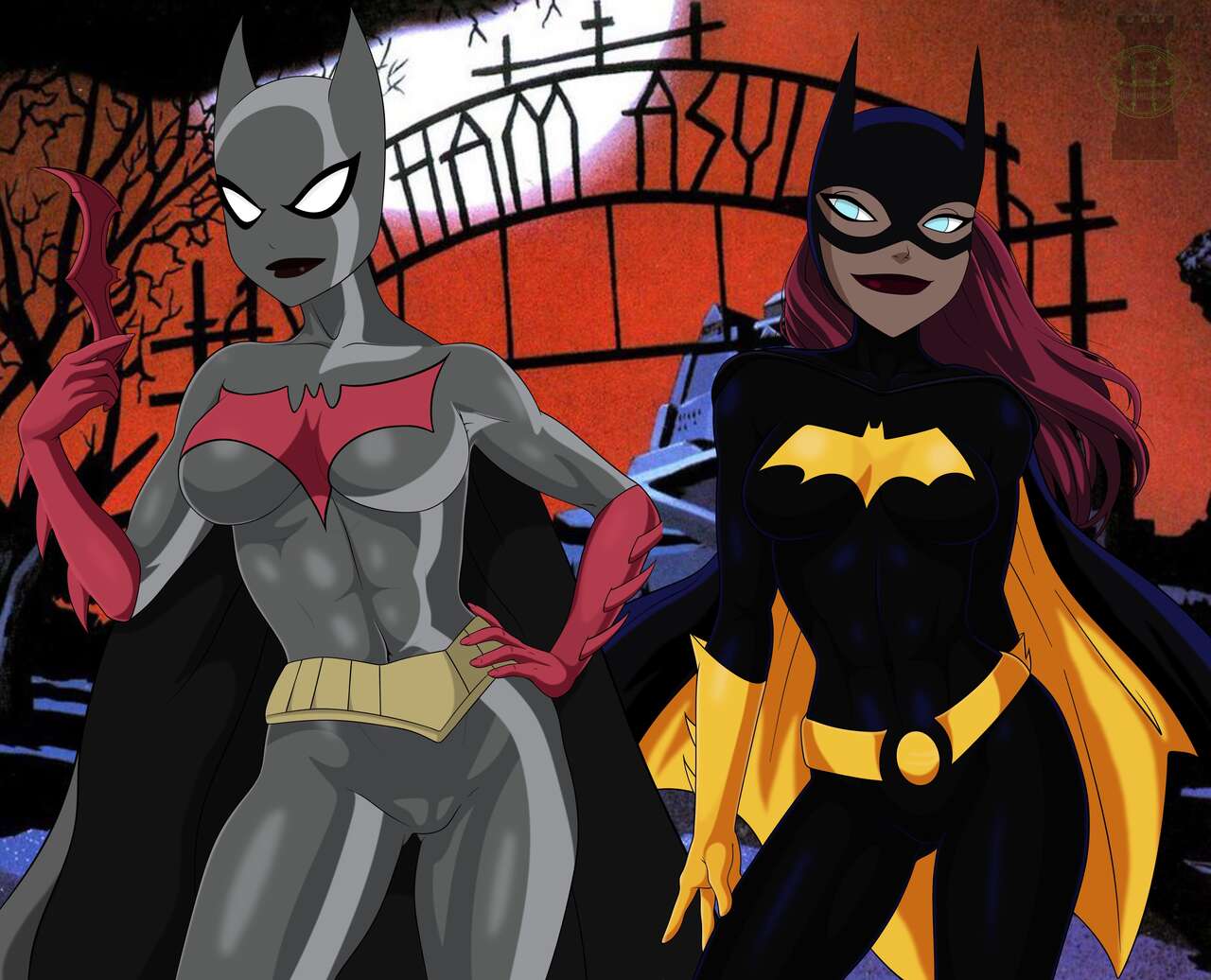 2girls barbara_gordon batgirl batgirl_(the_new_batman_adventures) batman:_mystery_of_the_batwoman batman:_the_animated_series batman_(series) batwoman batwoman_(dcau) dc dc_comics dcau dcuaom eye_of_the_beholder female female_only fully_clothed sonia_alcana spandex spandex_suit the_new_batman_adventures