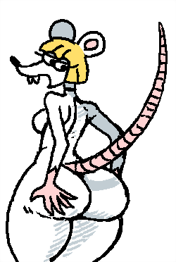 breasts buckteeth female fur hand_on_ass huge_ass platinum_(saladbomb) rat robotjoe thick_thighs wide_hips