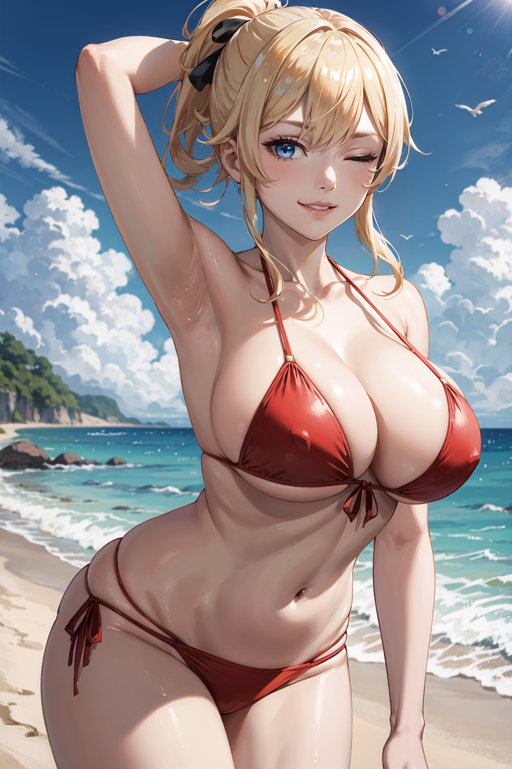 1girls, ai generated, blonde hair, breasts, curvy body, curvy female, curvy figure, female, genshin impact, huge breasts, jean gunnhildr, looking at viewer, seductive look, stable diffusion, voluptuous, voluptuous female