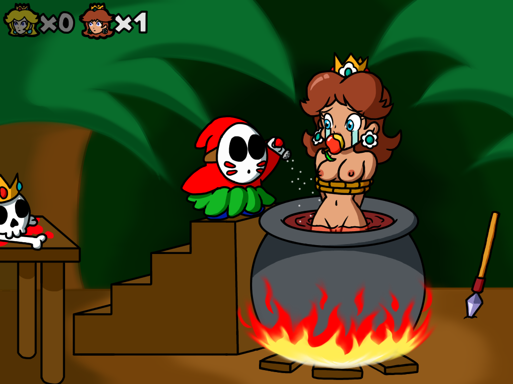 boiling cannibalism cooking_vore female female_prey mario_(series) princess_daisy shy_guy sine420eee spear_guy super_mario_bros. yoshi's_island