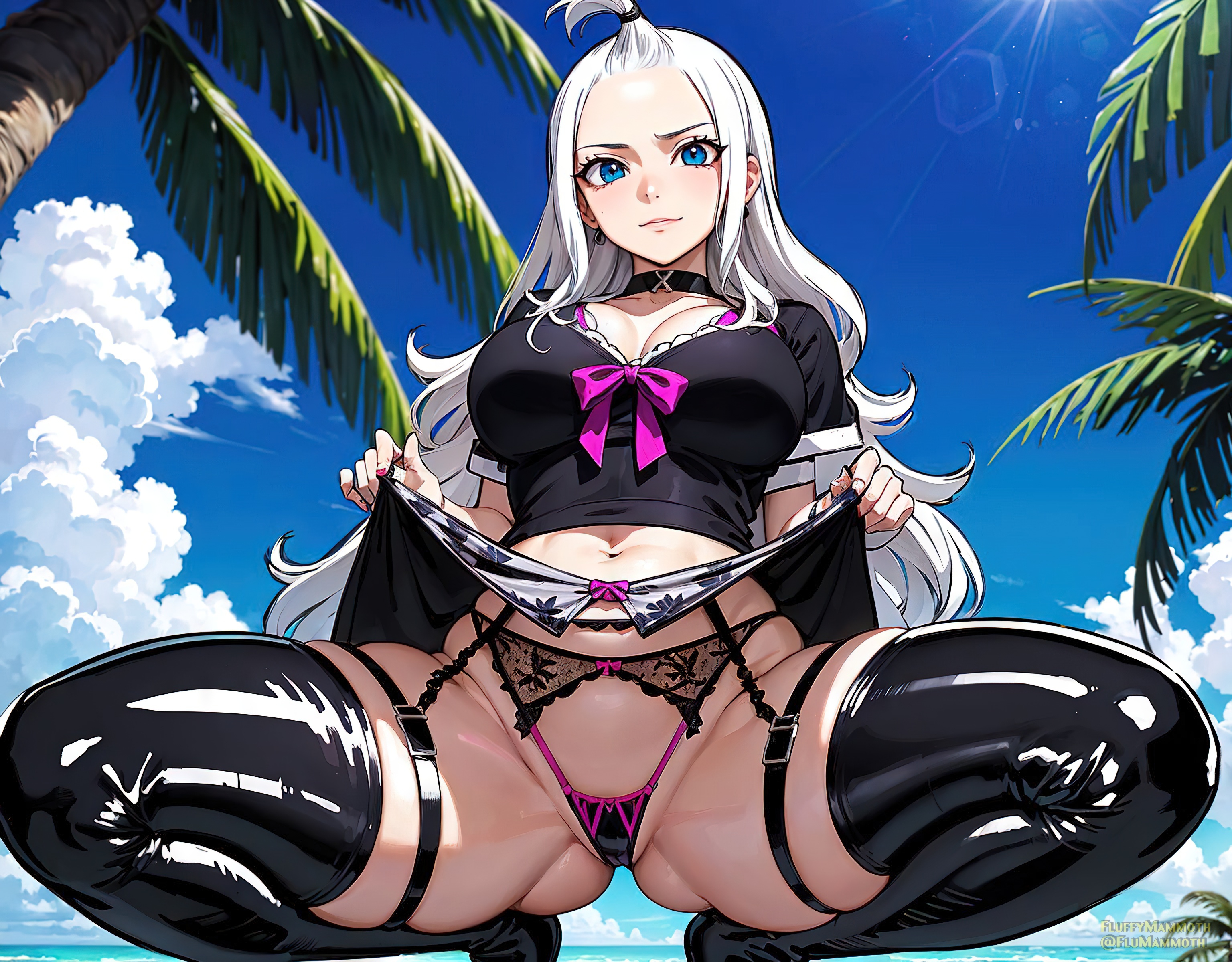1girls, ai generated, curvy body, curvy figure, fairy tail, female, female focus, female only, long hair, mirajane strauss, showing panties, stable diffusion, voluptuous, voluptuous female