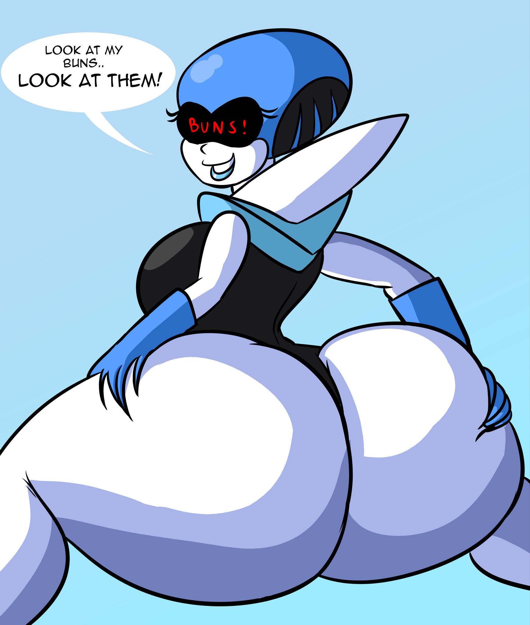 1girls, ass, big ass, big butt, bubble ass, bubble butt, deltarune, english text, female, grabbing, grabbing own ass, huge ass, huge butt, humanoid, looking at viewer, max1mus, milf, queen (deltarune), robot, robot girl, speech bubble, talking to viewer, thick thighs, wide hips