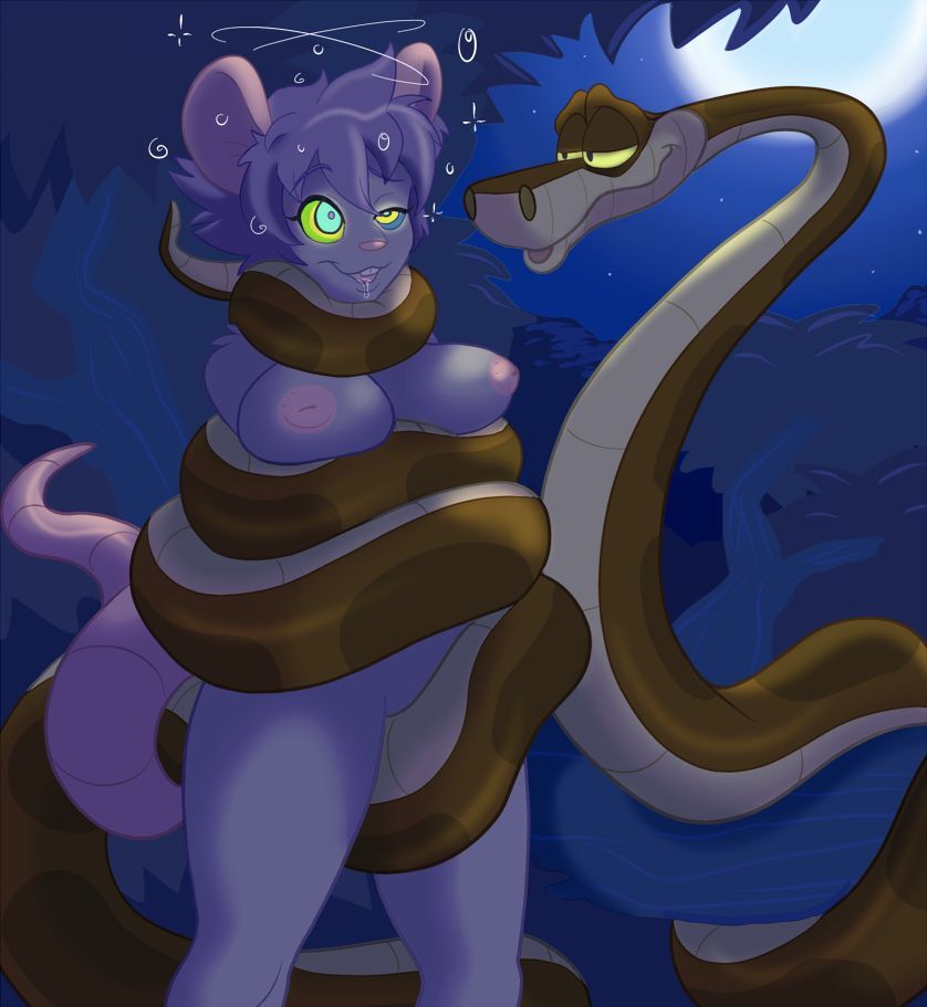 anthro breasts coiling coils disney erect_nipples femsub furry happy_trance hypnosis jungle kaa kaa_eyes long_tail mouse mouse_ears mouse_girl mouse_tail naked night nipples nude open_mouth plsgts python rat rat_tail reptile snake spiral_eyes the_jungle_book topless