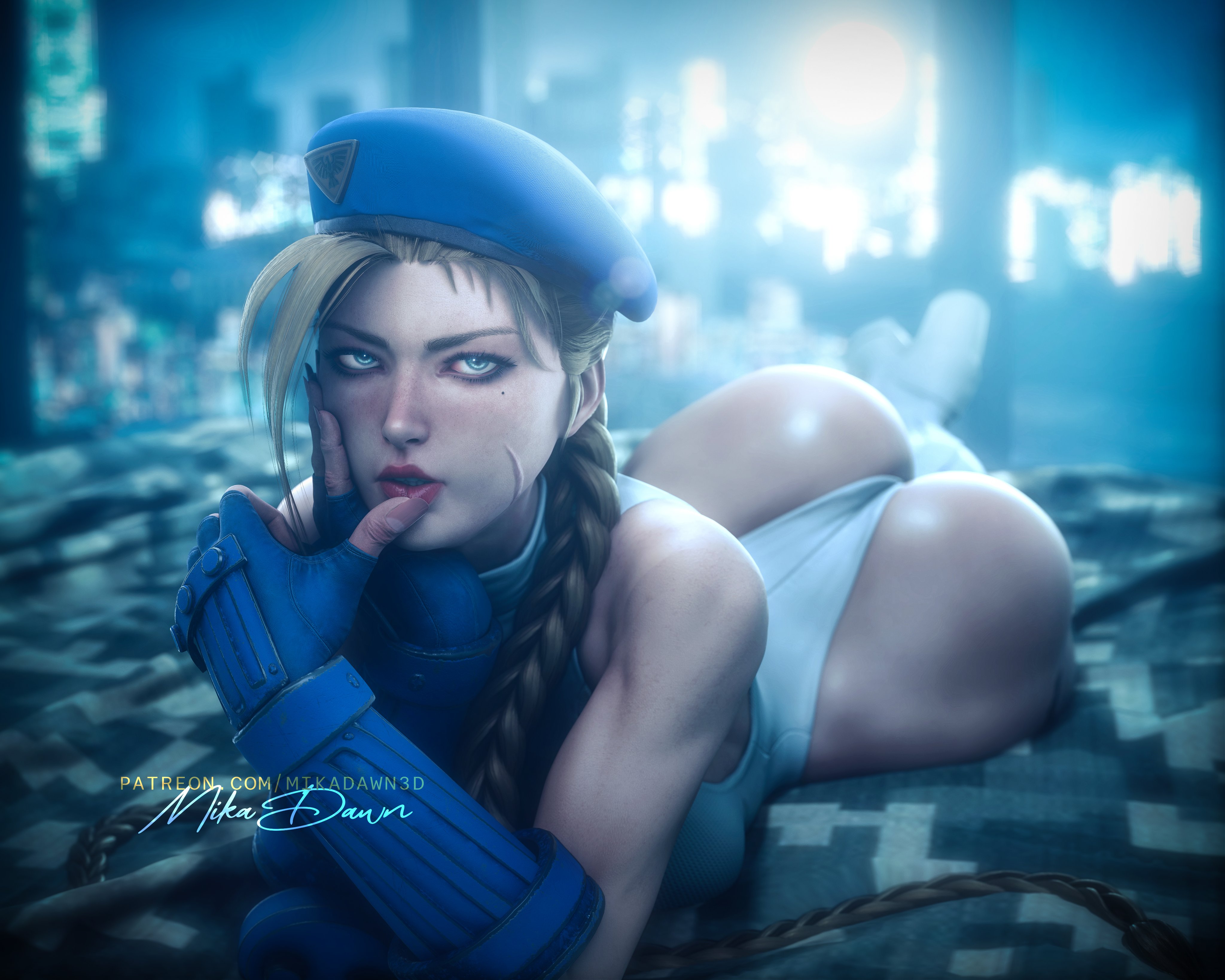 1girls, 2023, 3d, 3d (artwork), artist name, ass, big ass, big breasts, blonde hair, blue eyes, braid, braided hair, braided twintails, breasts, british, british female, cammy white, capcom, cleavage, curvaceous, curvy, curvy body, curvy female, curvy figure, curvy hips, european, european female, female, female only, fit, fit female, gloves, large breasts, leotard, light skin, light-skinned female, mikadawn, pale skin, pale-skinned female, patreon, pose, posing, questionable, solo, solo female, straight hair, street fighter, street fighter 6, street fighter v, thick hips, thick legs, thick lips, thick thighs, thighs, thong leotard, tight clothing, tight fit, voluptuous, wide hips