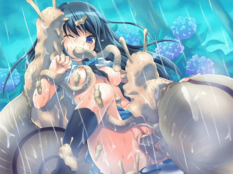 1girls 9animals blue_eyes blue_hair blush breast_grab human interspecies kneehighs korita leg_lift long_hair mushi_zukan nipples oppai oral panties panties_aside rain rape restrained school_uniform serafuku sex shirt_lift skirt_lift slimy slug snail spitroast tear tentacle vaginal_penetration wet wink zoophilia