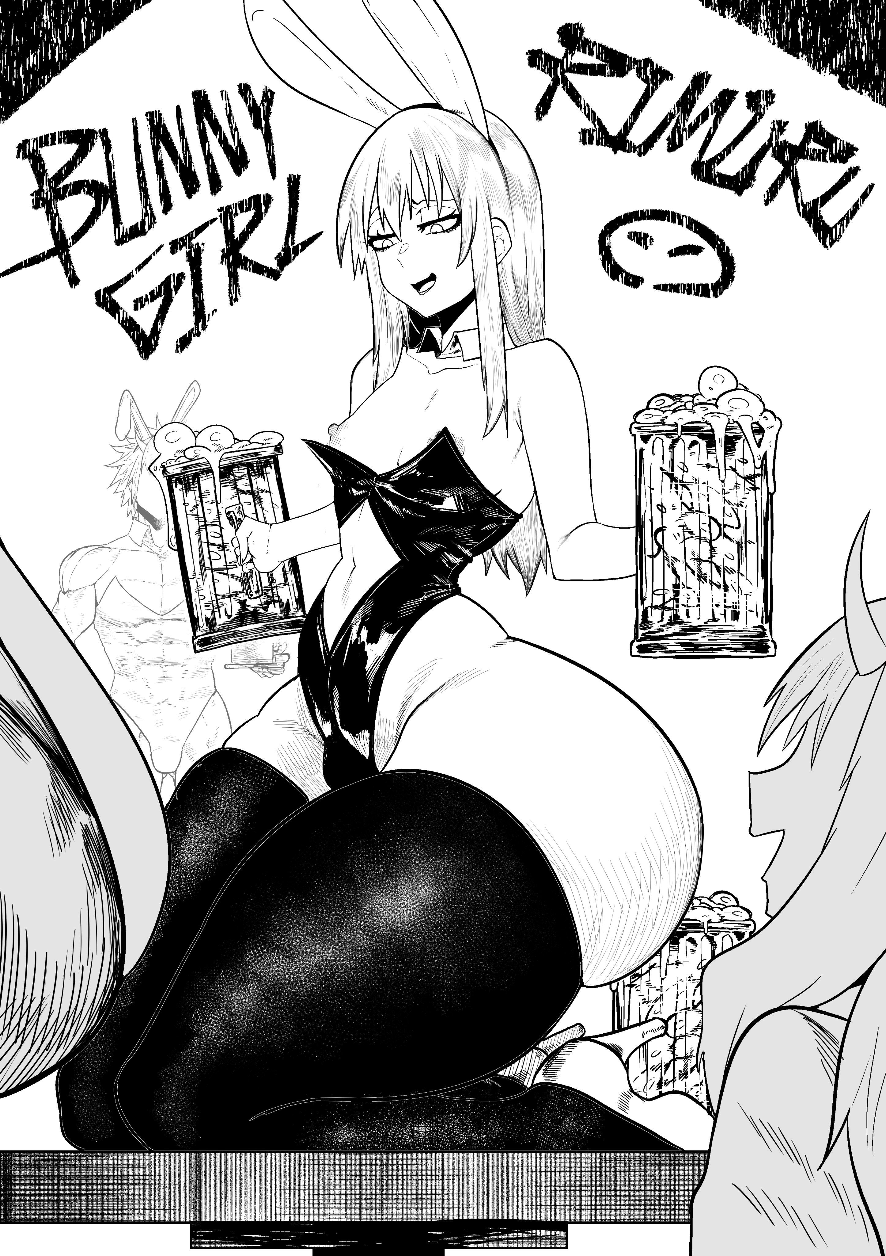 2boys, bunny boy, bunny costume, bunny ear, bunny ears, bunny girl, bunnysuit, child bearing hips, cum, cum in container, female, femboy, femboy focus, feminine male, girly, green (artist), high heels, jar, male, male focus, on table, rimuru tempest, slime, table, tensei shitara slime datta ken, thick thighs, thighs, trap, wide hips