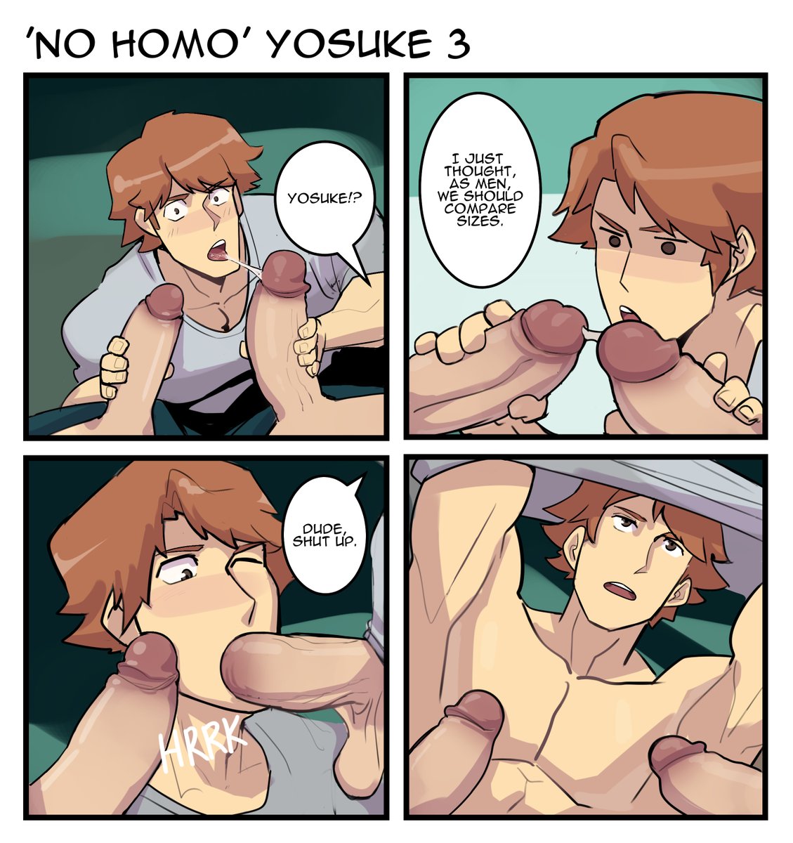 3boys armpit armpits atlus balls blowjob blush blushing blushing_male brown_eyes brown_hair camping clothed color comic dialogue dialogue_bubble erect_penis erection gay gay_blowjob gay_oral gay_sex grabbing_penis grabbing_penises hanamura_yousuke homosexual homosexual_male homosexual_sex kaito_draws kanji_tatsumi licking licking_penis male male/male/male male_only males_only megami_tensei multiple_boys muscles muscular muscular_male narukami_yu oral oral_sex pants_down penis penis_grab penis_in_mouth penis_inside penis_lick persona persona_4 sega sex sucking sucking_penis surprised_expression taking_clothes_off taking_off_shirt tatsumi_kanji testicles text_bubble trio yaoi