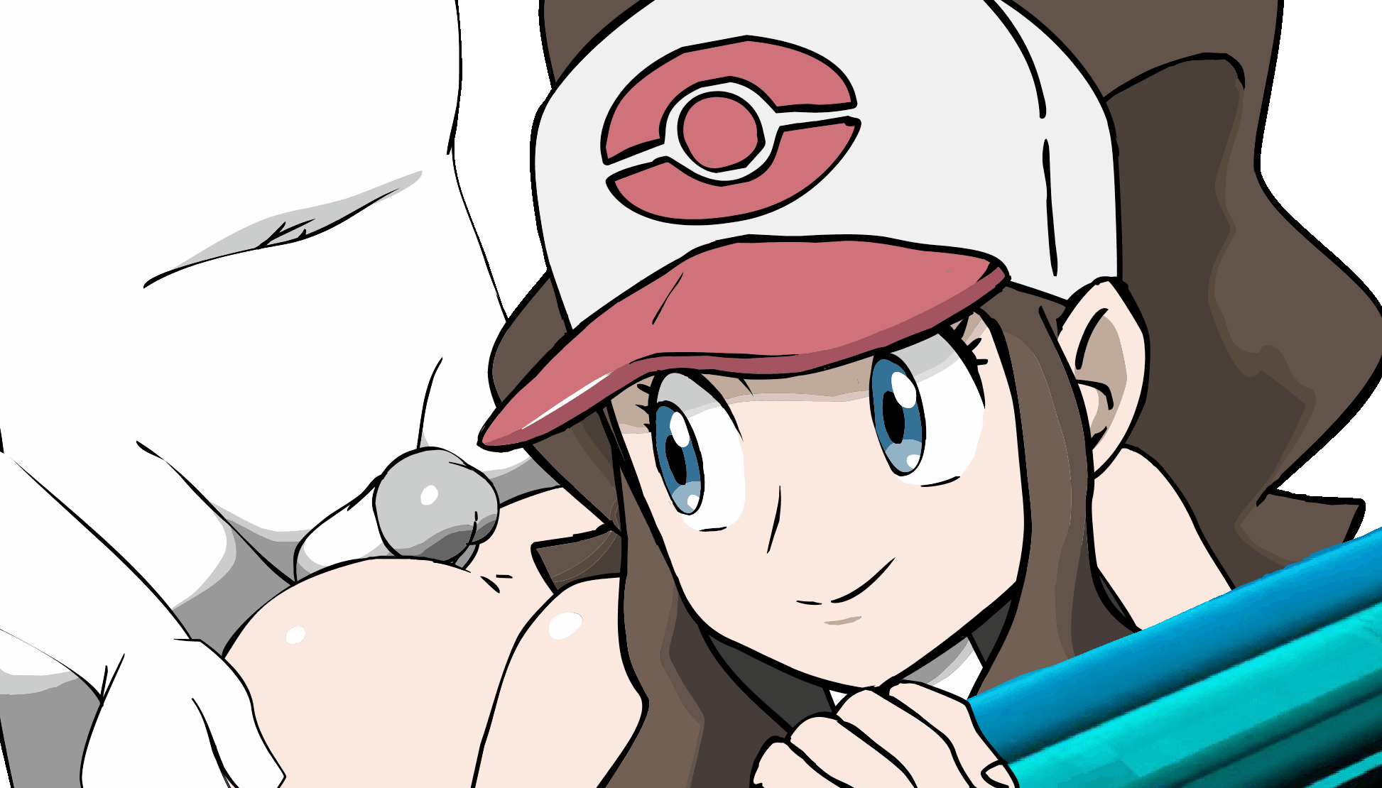 1boy, 1girls, accurate art style, animated, anon, brown hair, brown-haired female, color, colored, edit, edited, female, hilda (pokemon), male, male/female, pokemon, puffy hair, tagme, third-party edit, transparent background, w.t.dinner