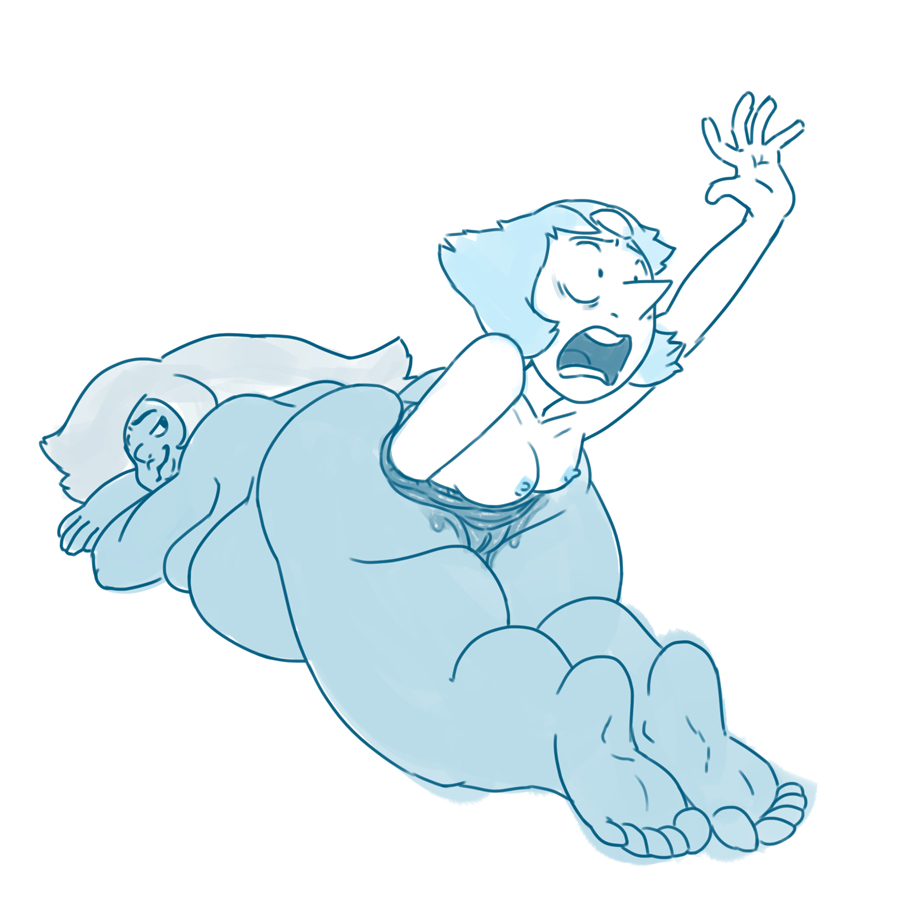 2girls amethyst_(steven_universe) anal_vore anus anus_juice ass belly big_belly female meekbot multiple_girls pearl pearl_(steven_universe) pussy same_size_vore source_request steven_universe vore weird what