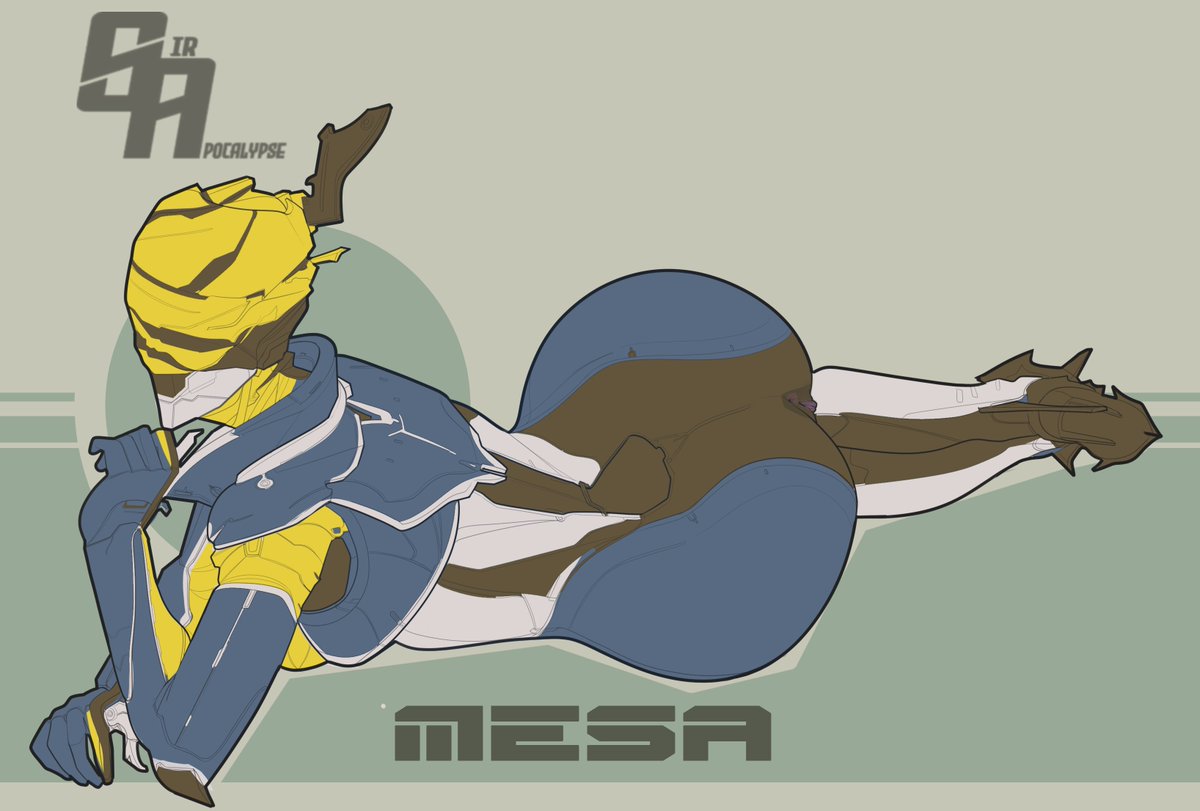 2d 2d_(artwork) 2d_artwork anus anus_peek apocalypsesir ass female laying_down laying_on_side looking_pleasured mesa_(warframe) prone warframe