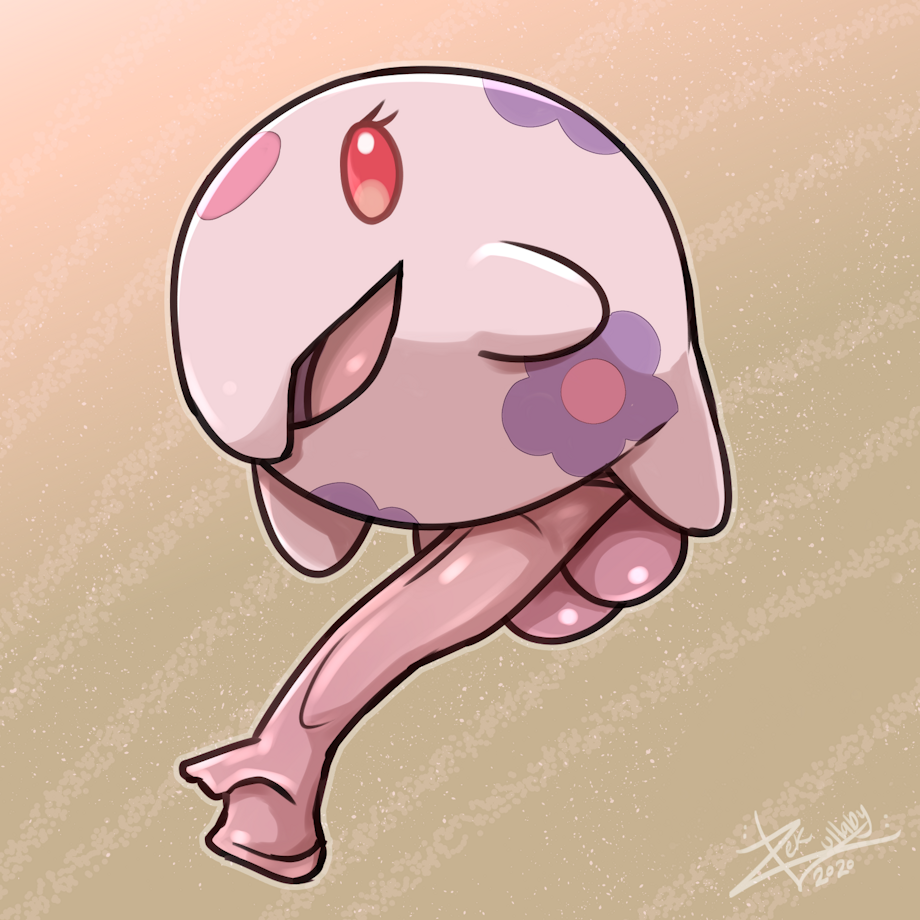 artist_name artist_signature balls eyelashes feral flower male male_only mouth_open munna penis pokémon_(species) pokemon simple_background smile tapir_penis zeklullaby