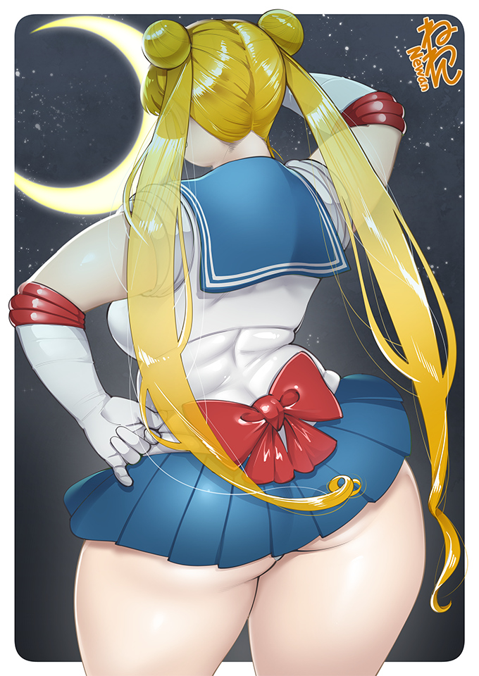 1girls 2023 ass big_ass bishoujo_senshi_sailor_moon bubble_butt chubby chubby_female clothing female female_only light-skinned_female light_skin neone-x rear_view sailor_moon skirt solo thick_thighs upskirt usagi_tsukino wide_hips