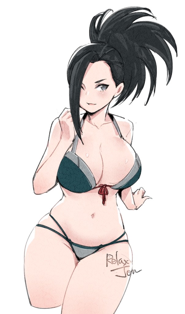 big_breasts bikini cleavage momo_yaoyorozu my_hero_academia relaxjon yaoyorozu_momo