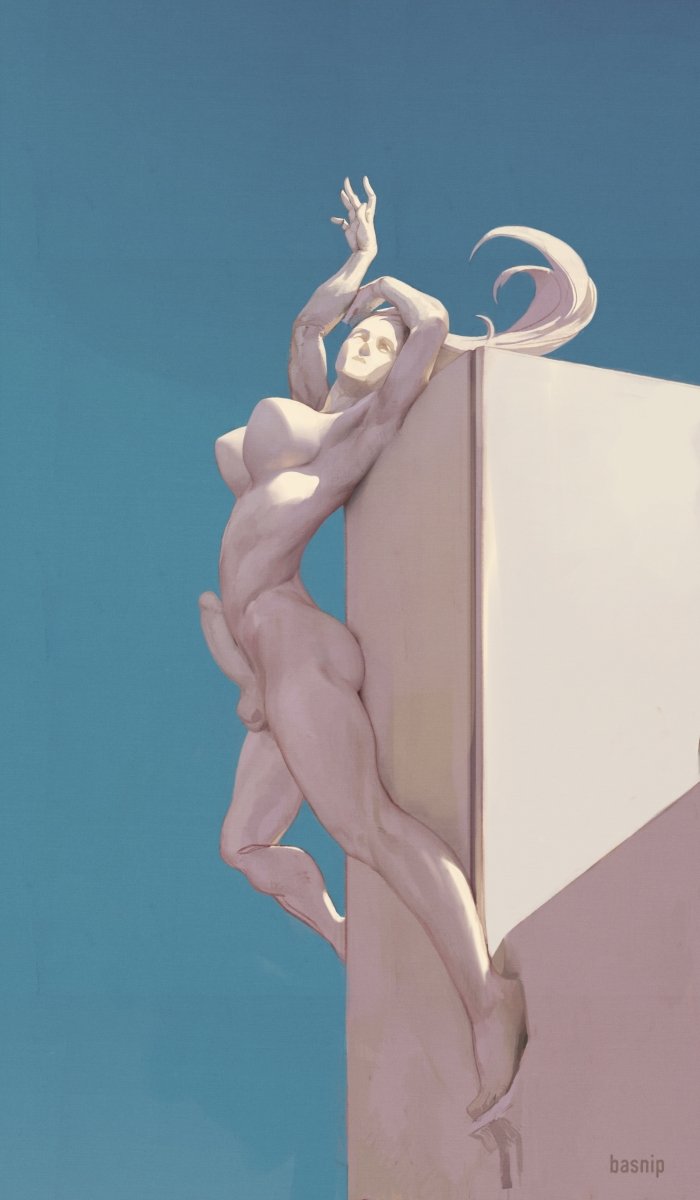 1futa 2022 balls basnip big_breasts big_penis block blue_sky breasts erection erotic_sculpture futa_only futanari highres humanoid humanoid_penis long_hair long_penis muscular muscular_futanari nude penis solo statue thick_thighs toned toned_futa