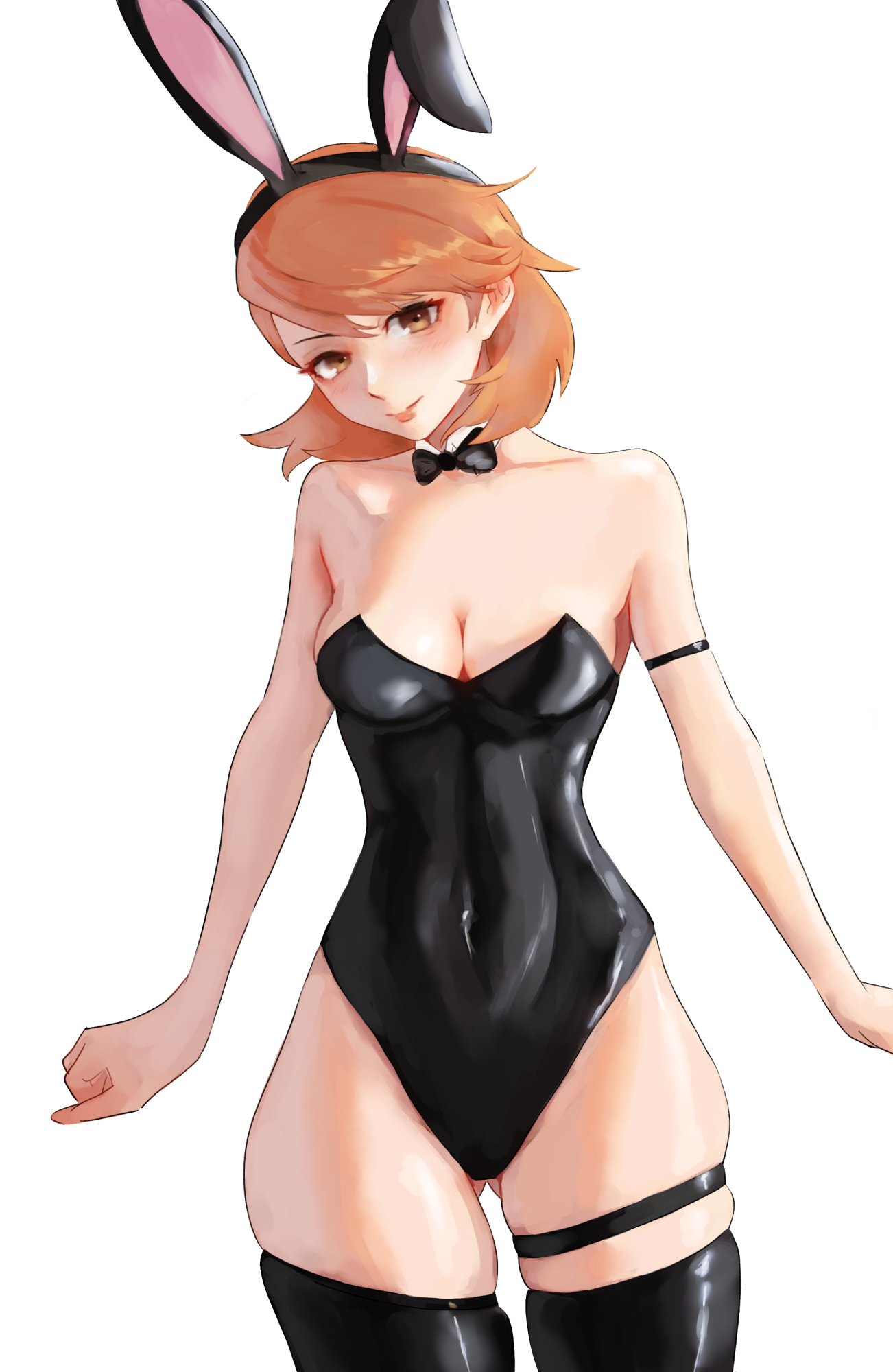 atlus, breasts, bunny ears, bunnysuit, female, female only, looking at viewer, n7grey, persona, persona 3, solo, tagme, yukari takeba
