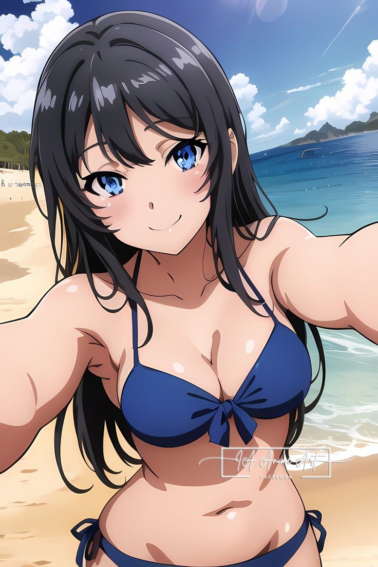 1girls, ai generated, black hair, blue eyes, female, sakurajima mai, seishun buta yarou wa bunny girl senpai no yume wo minai