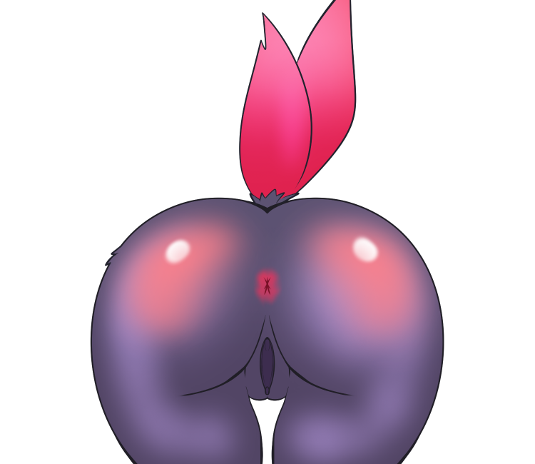 anthro anus blush body_blush butt_blush female fur generation_4_pokemon genitals narrikatti nintendo pokemon pokemon_(species) purple_body purple_fur pussy solo weavile